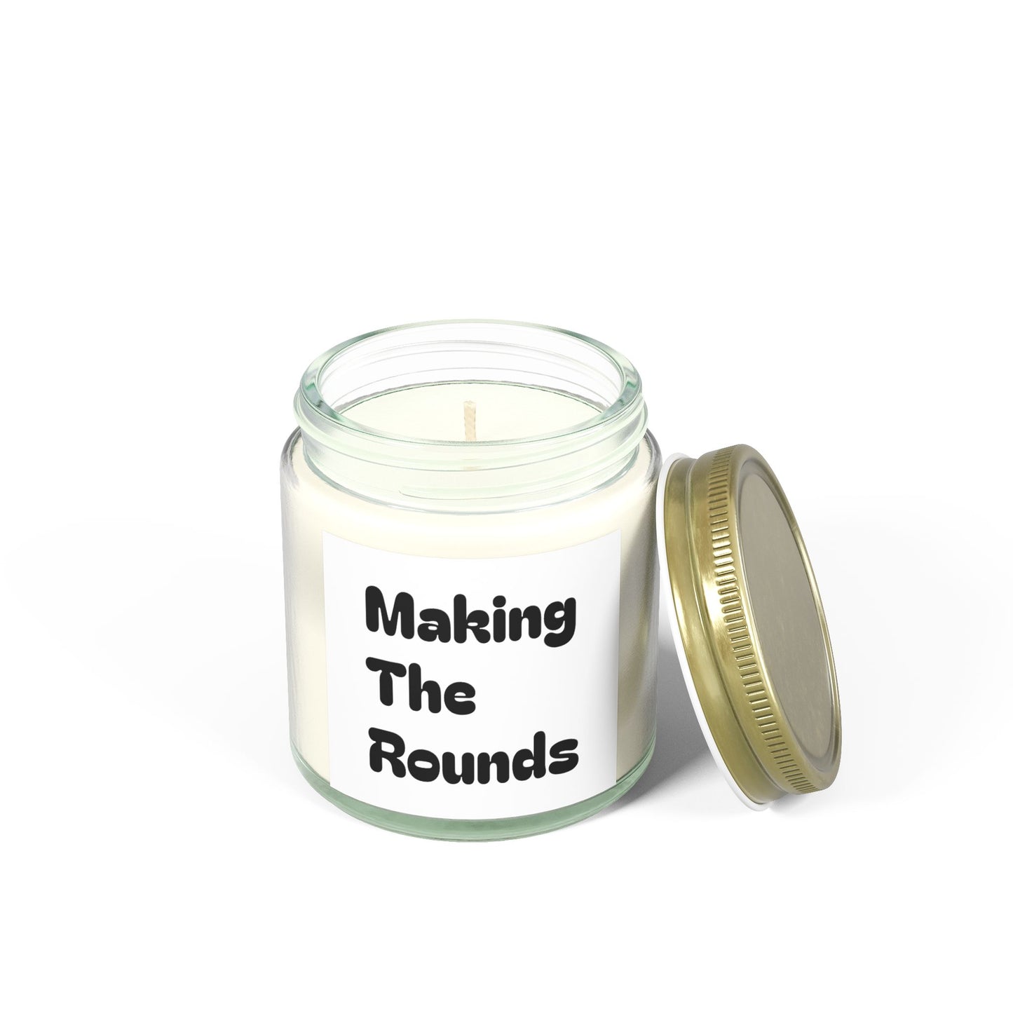 Making The Rounds Black Scented Candles, Coconut Apricot Wax (4oz, 9oz)