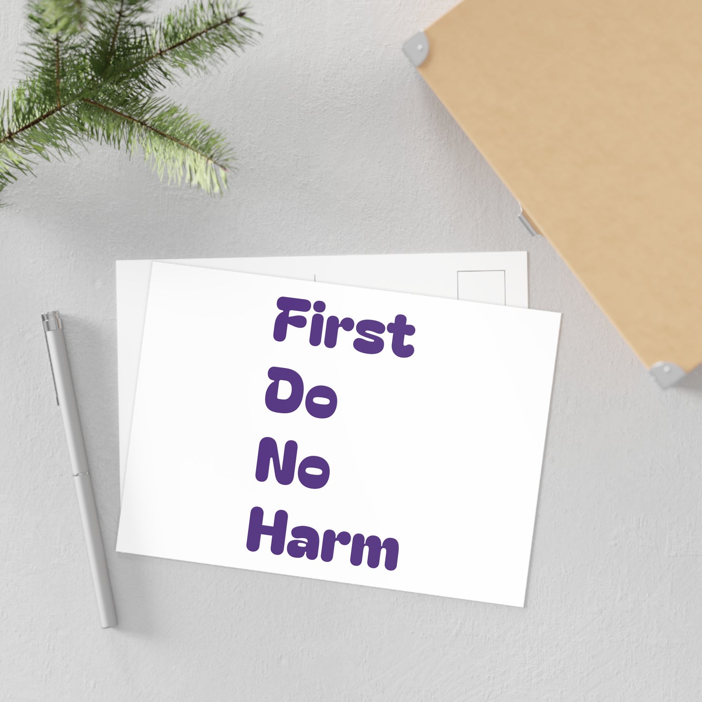 First Do No Harm Purple Fine Art Postcards