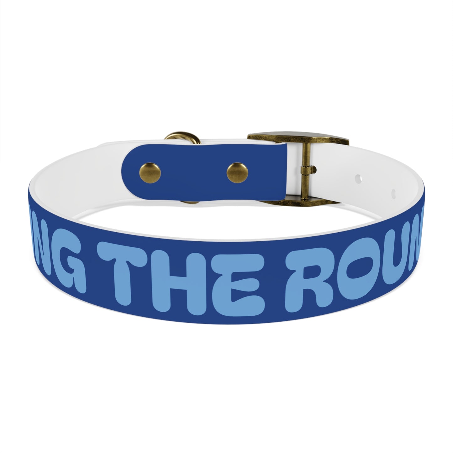 Making The Rounds Light Blue Dog Collar