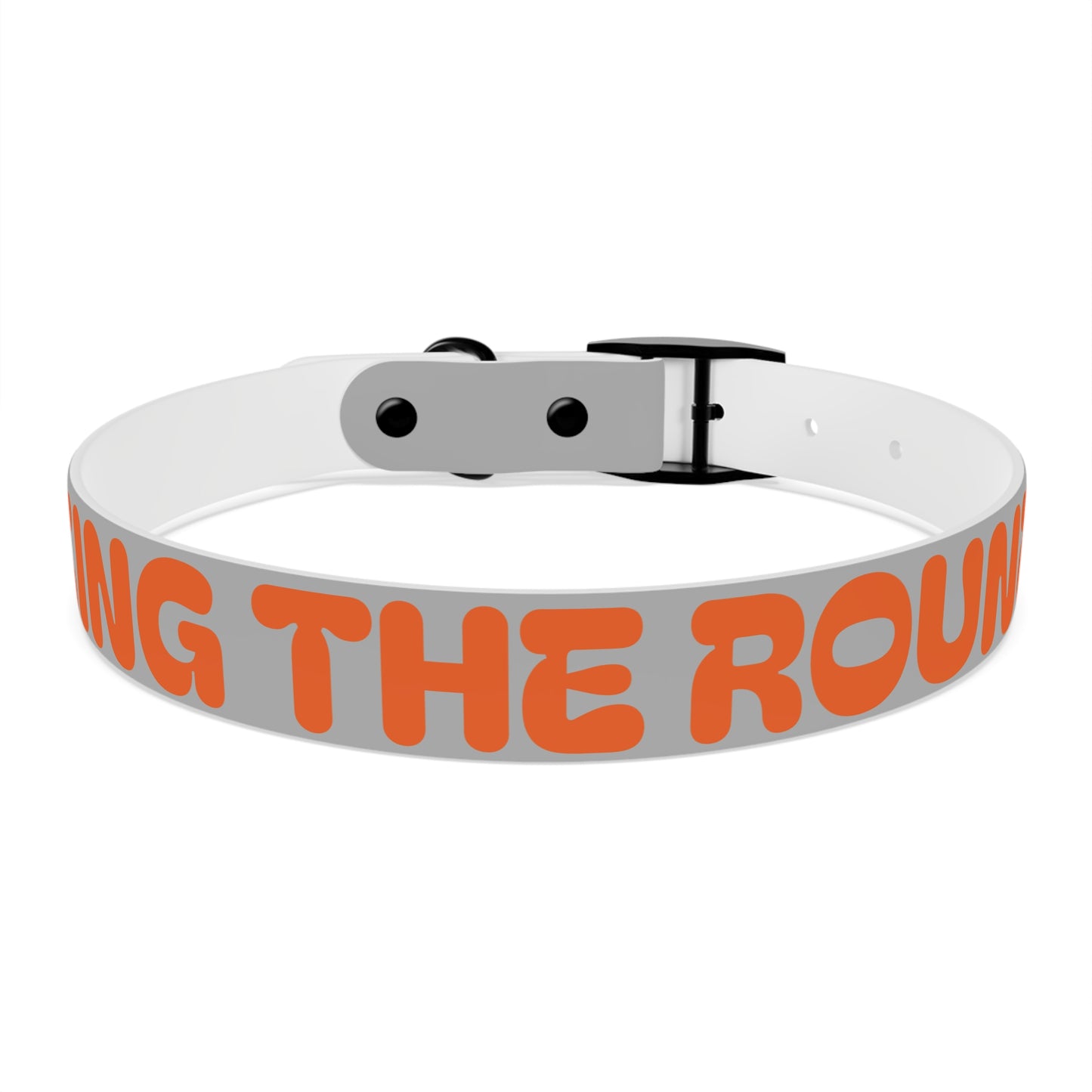 Making The Rounds Grey with Orange Dog Collar