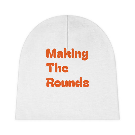 Making The Rounds Orange Baby Beanie (AOP)