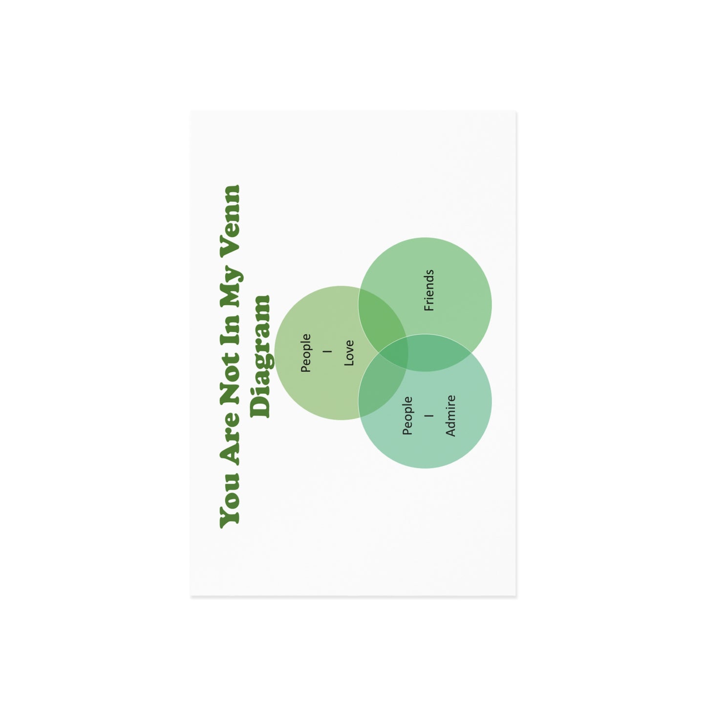 You Are Not In My Venn Diagram Green Fine Art Postcards