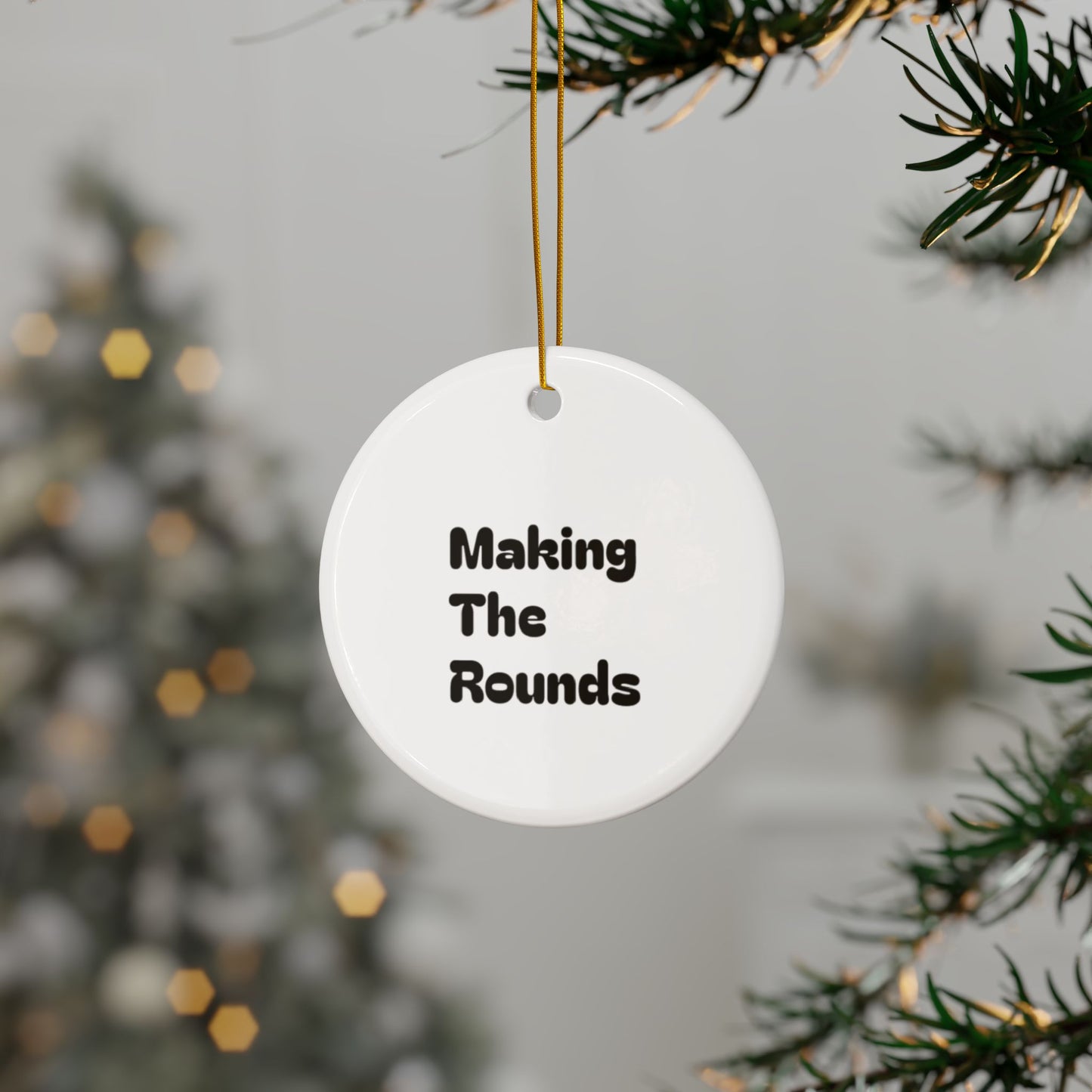 Making The Rounds Black Ceramic Ornaments, 2-Side Print, (1pc, 3pcs, 5pcs, 10pcs)