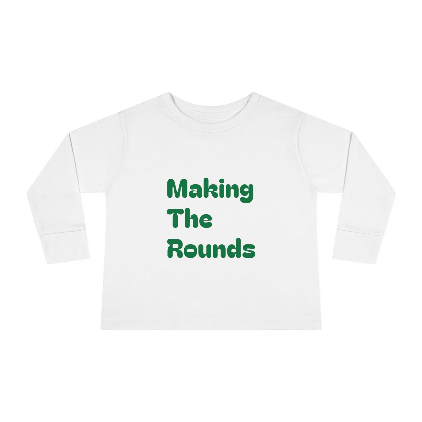 Making The Rounds Green Toddler Long Sleeve Tee