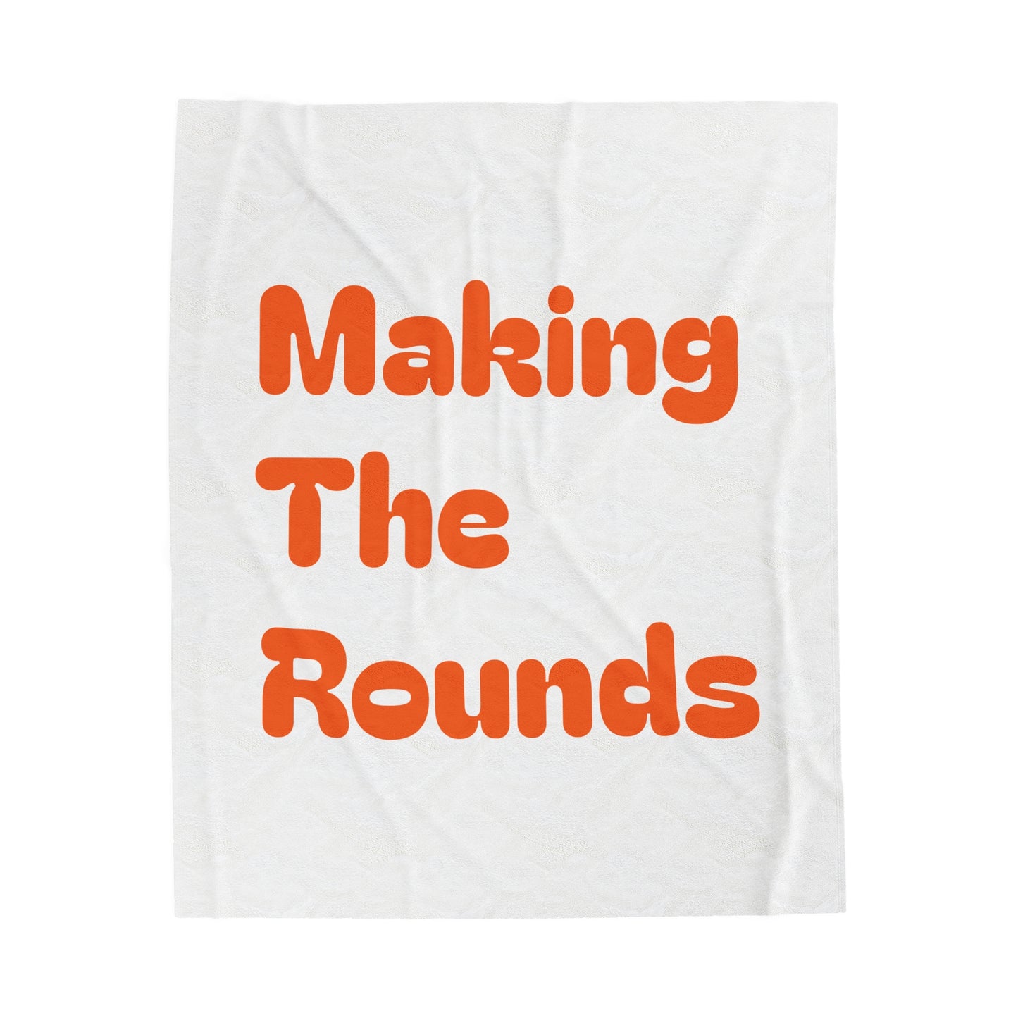 Making The Rounds Orange Velveteen Plush Blanket