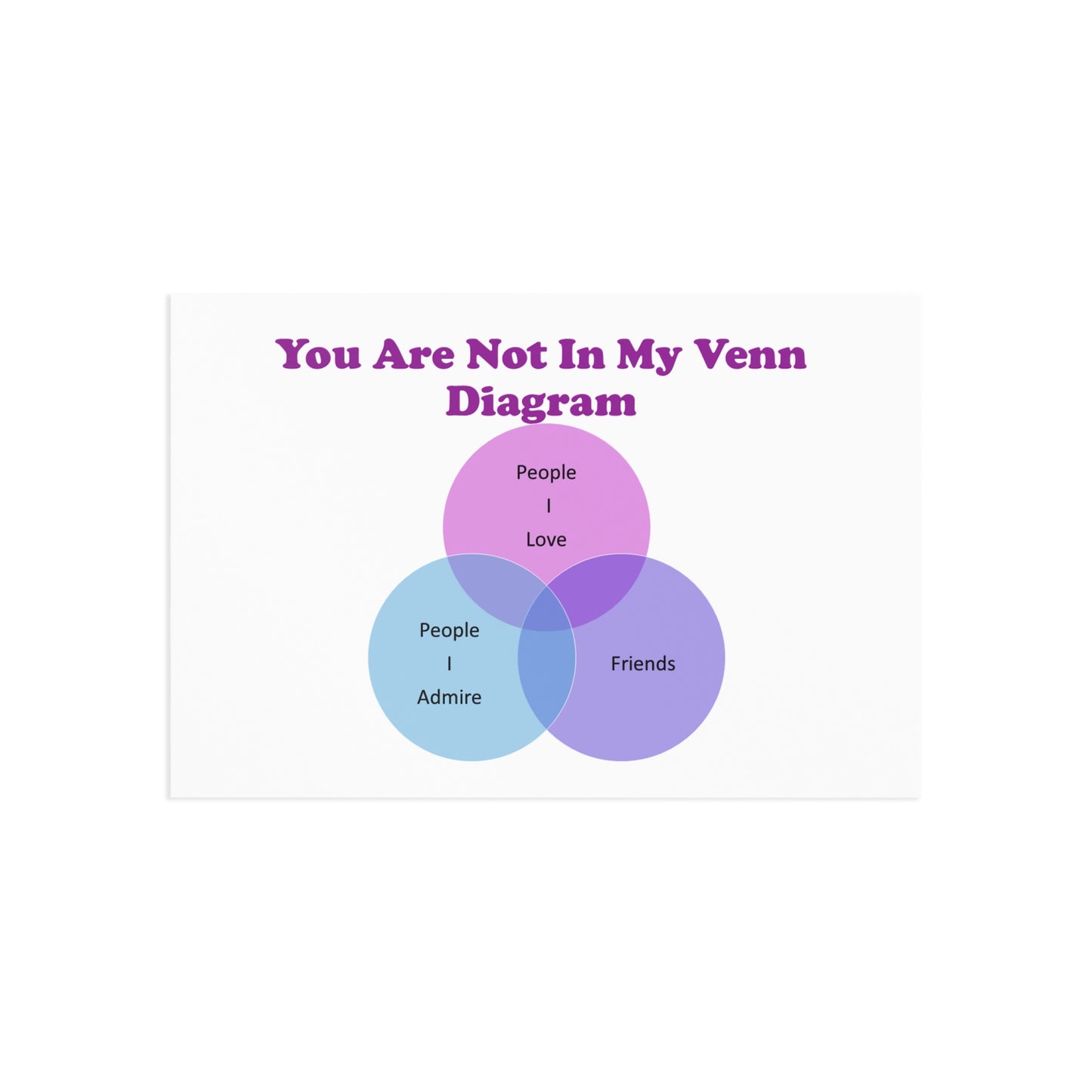 You Are Not In My Venn Diagram Blue / Purple Art Postcards