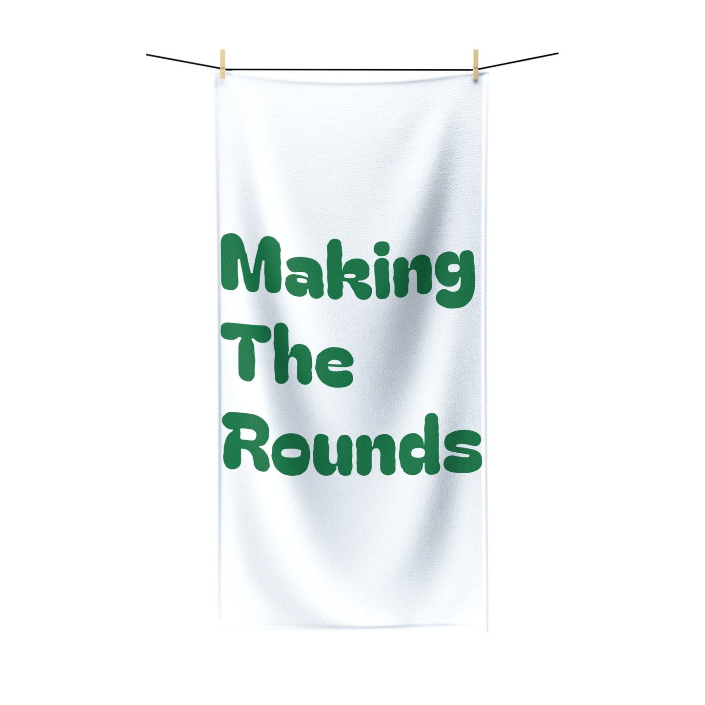 Making The Rounds Green Polycotton Towel