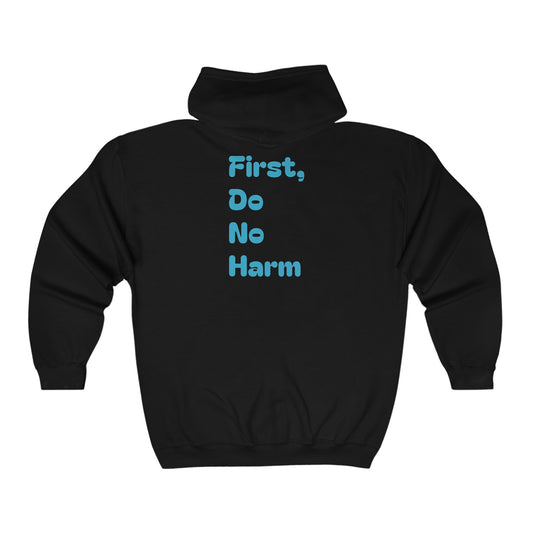 First Do No Harm Blue Unisex Heavy Blend™ Full Zip Hooded Sweatshirt