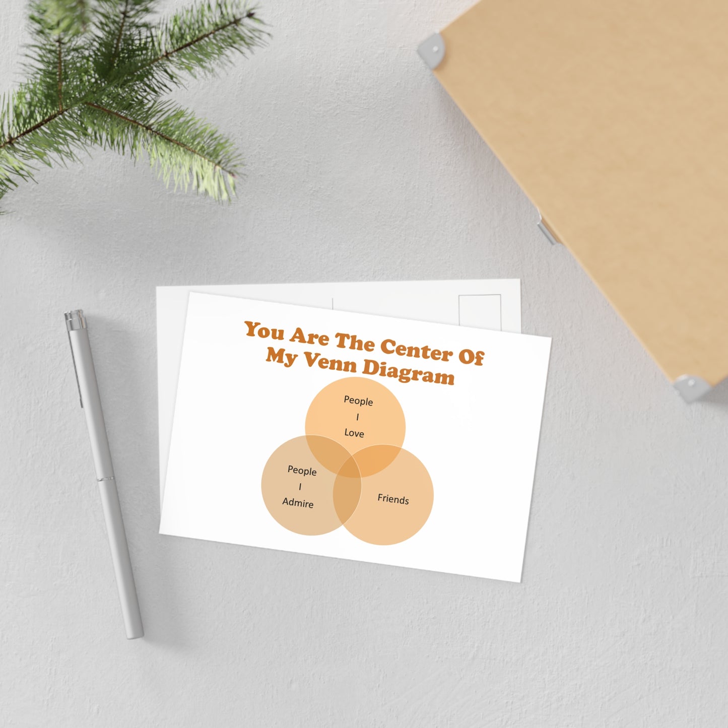 You Are The Center Of My Venn Diagram Orange Fine Art Postcards