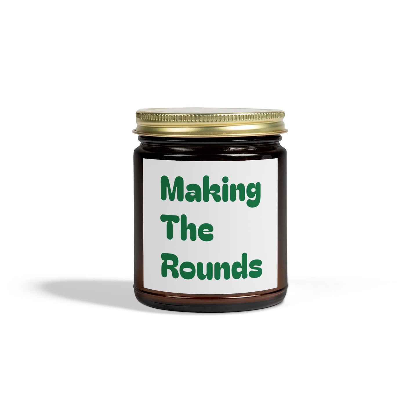 Making The Rounds Green Scented Candles, Coconut Apricot Wax (4oz, 9oz)