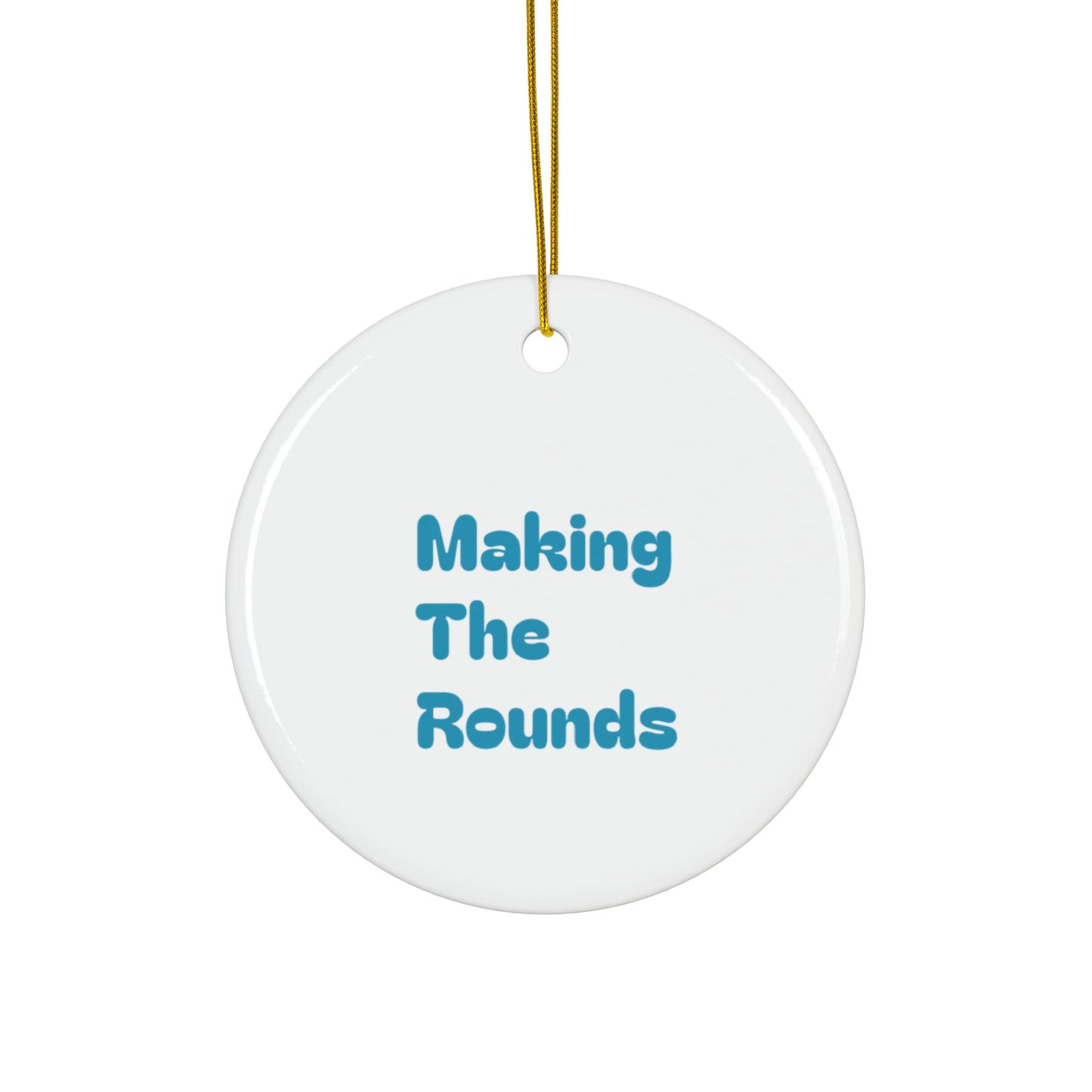 Making The Rounds Blue Ceramic Ornaments, 2-Side Print, (1pc, 3pcs, 5pcs, 10pcs)