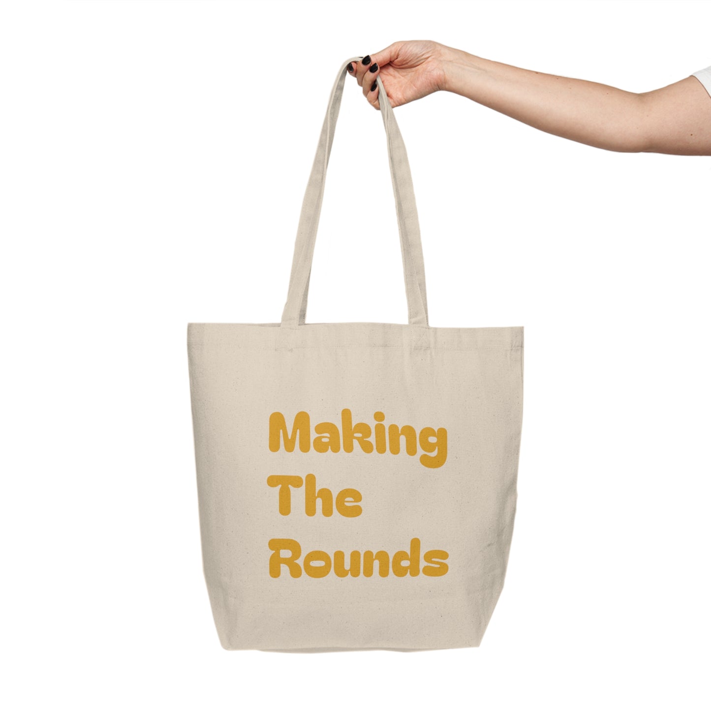 Making The Rounds [Yellow] Canvas Shopping Tote