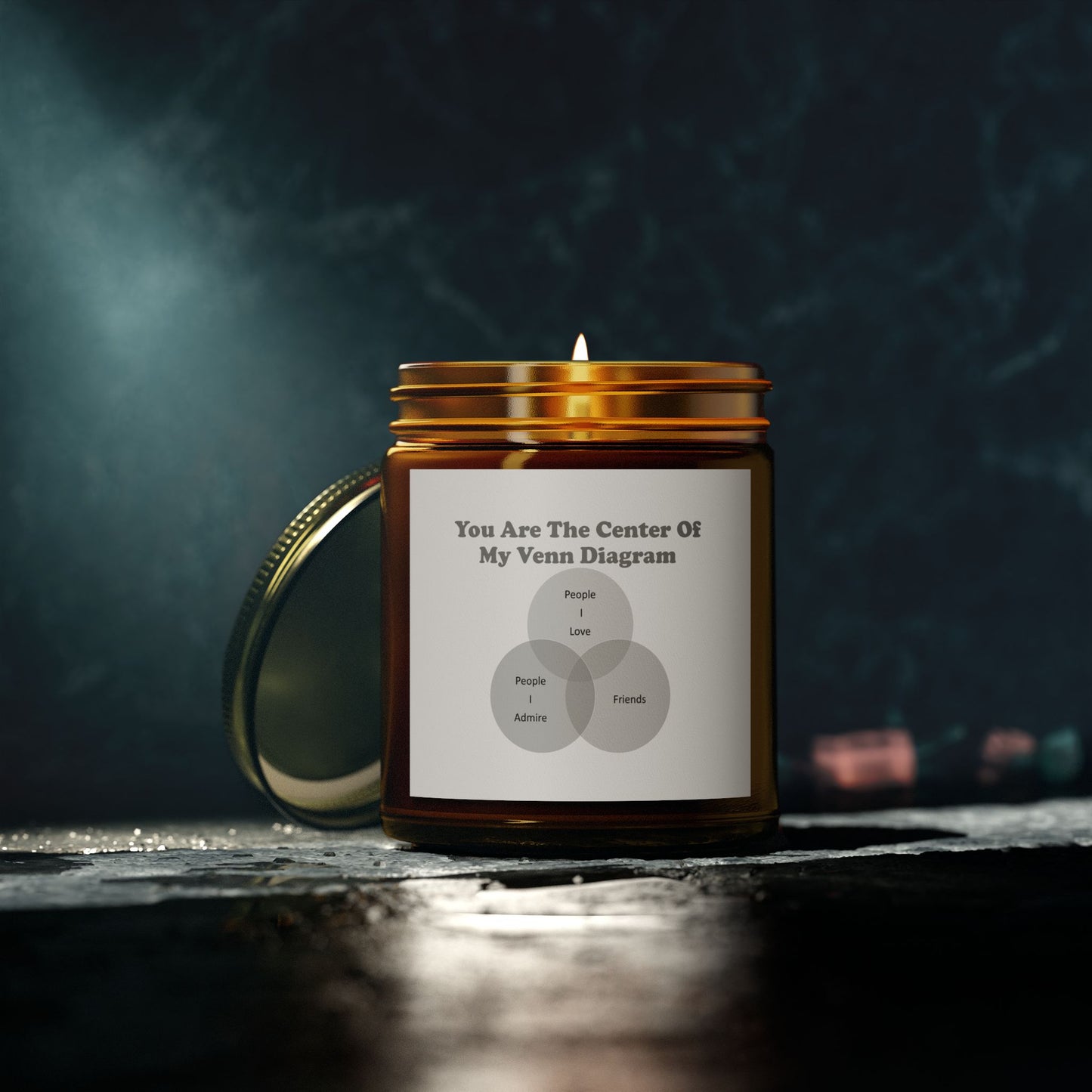 You Are The Center Of My Venn Diagram Scented Candles, Coconut Apricot Wax (4oz, 9oz)