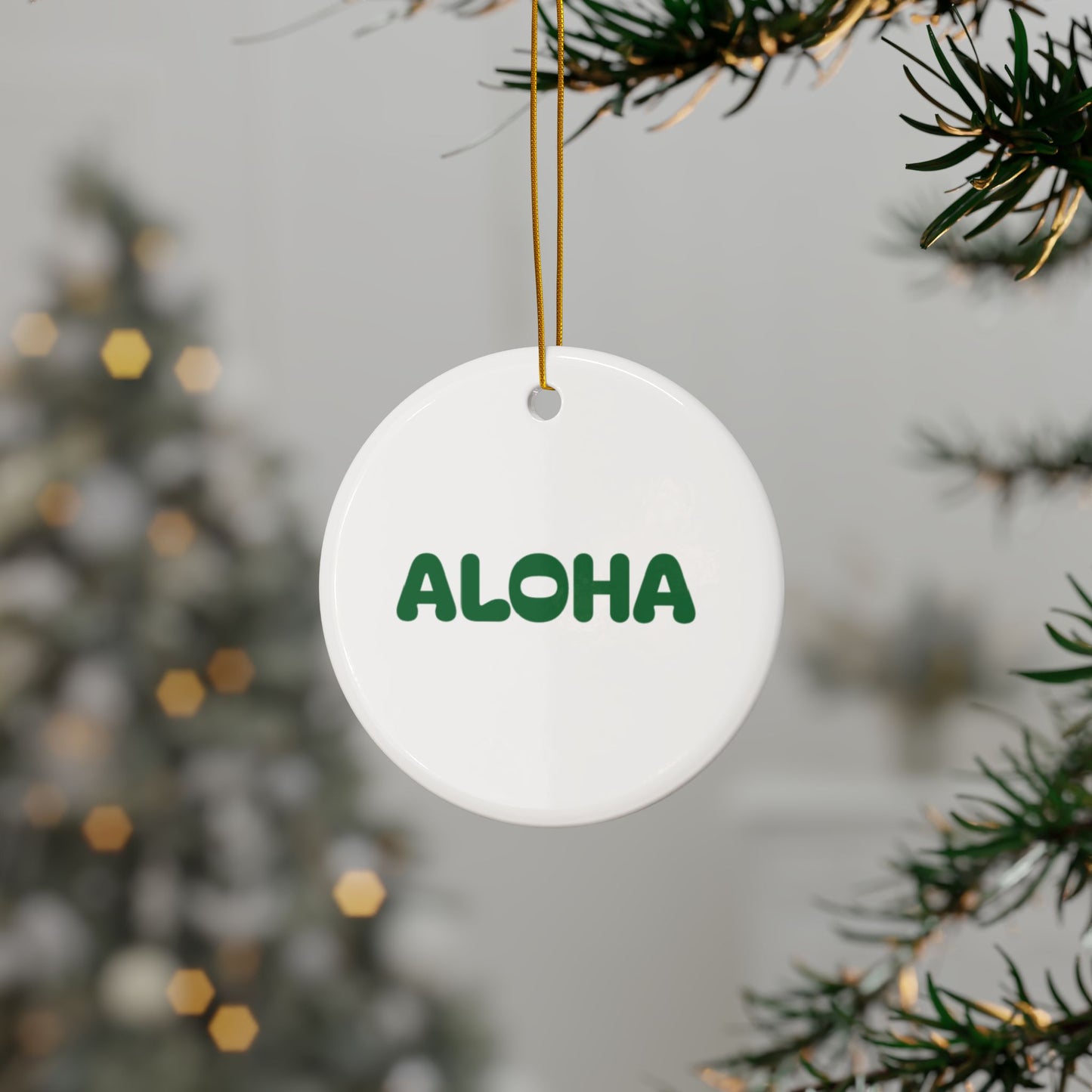 Aloha Green Decorative Ceramic Ornaments, Double-Sided (1pc, 3pcs, 5pcs, 10pcs)