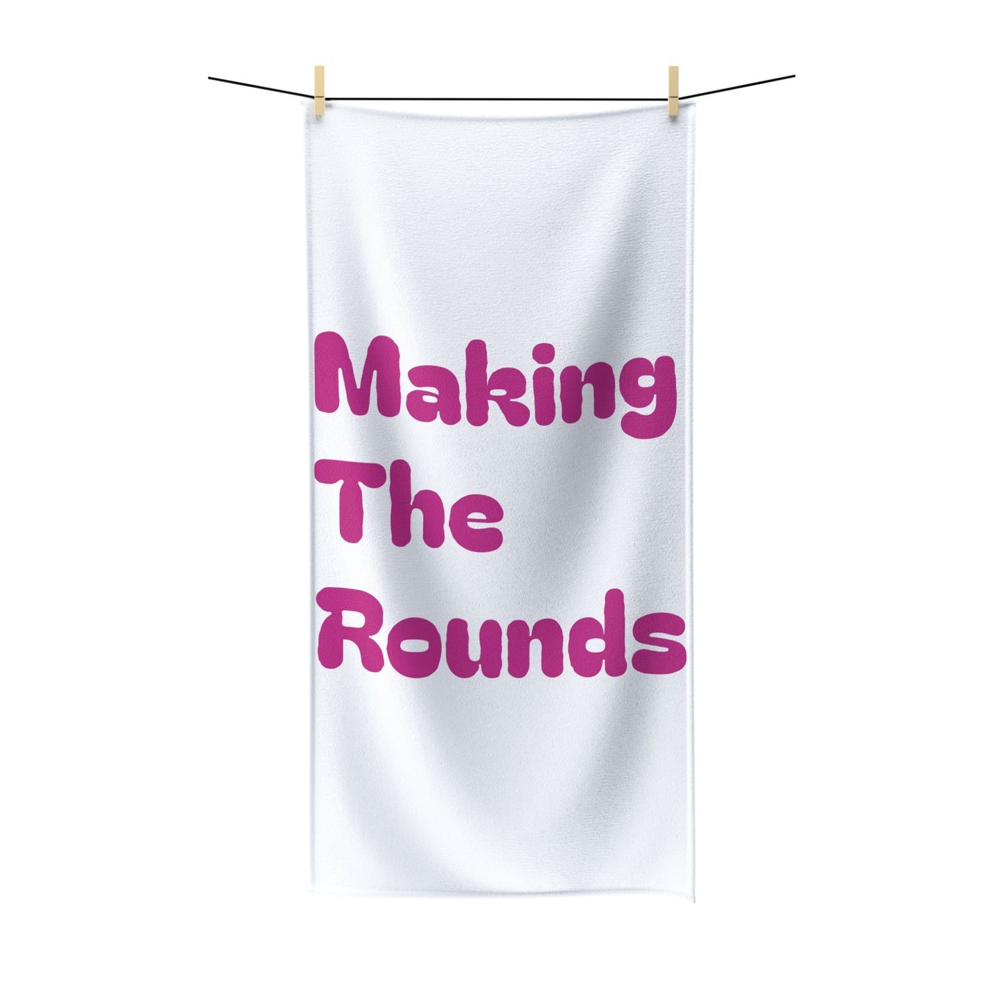 Making The Rounds Pink Polycotton Towel