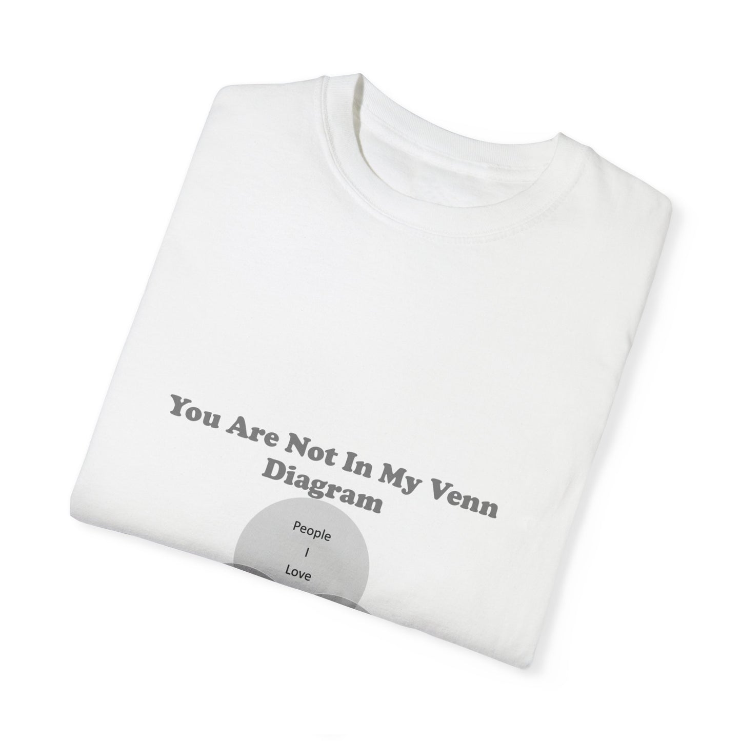 You Are Not In My Venn Diagram [Gray Scale With Cover] Unisex Garment-Dyed T-shirt