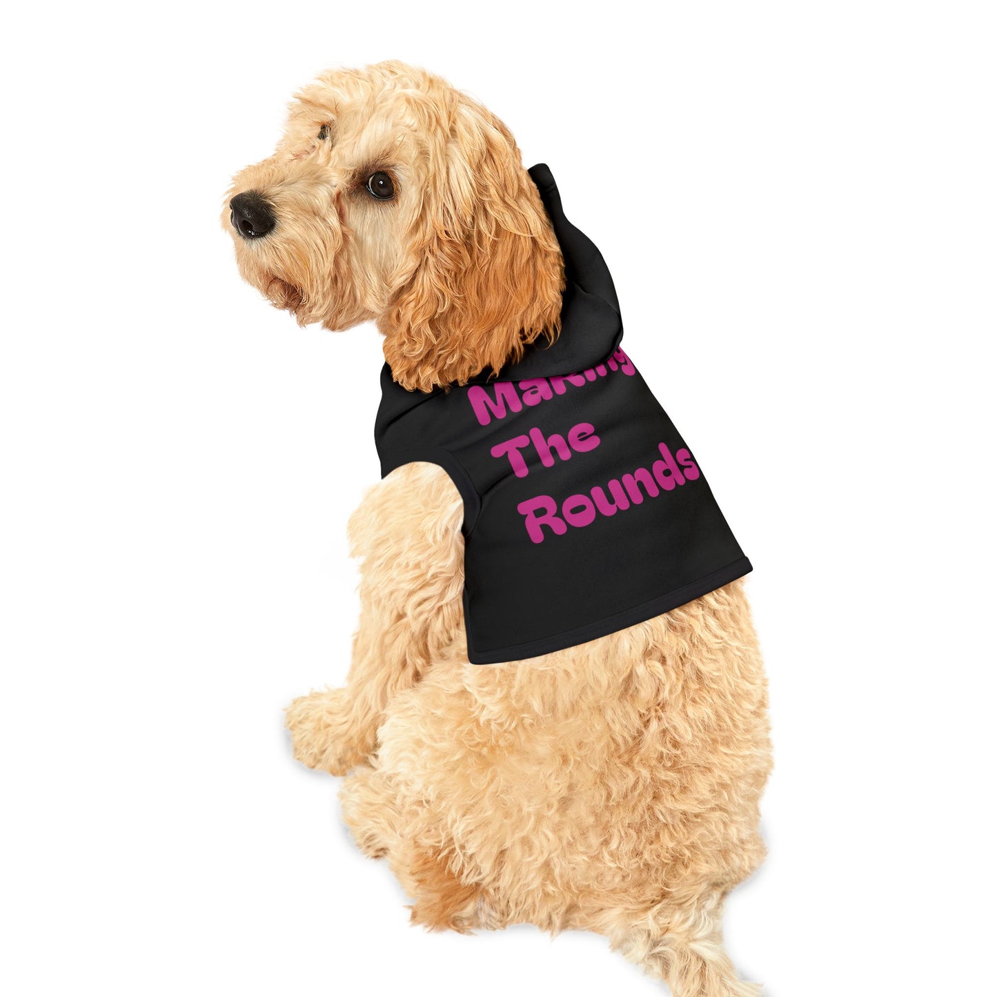 Making The Rounds Black With Pink Pet Hoodie