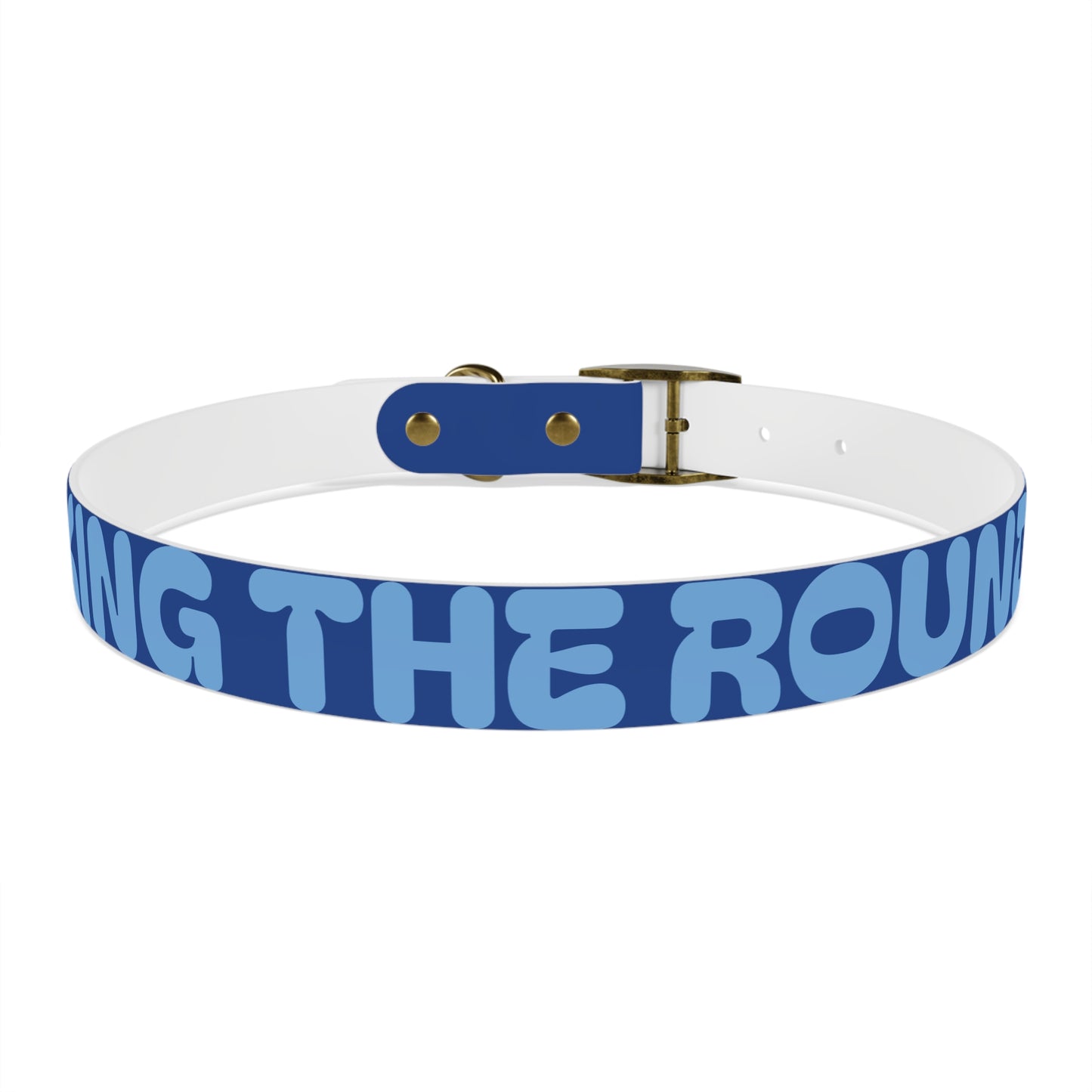 Making The Rounds Light Blue Dog Collar