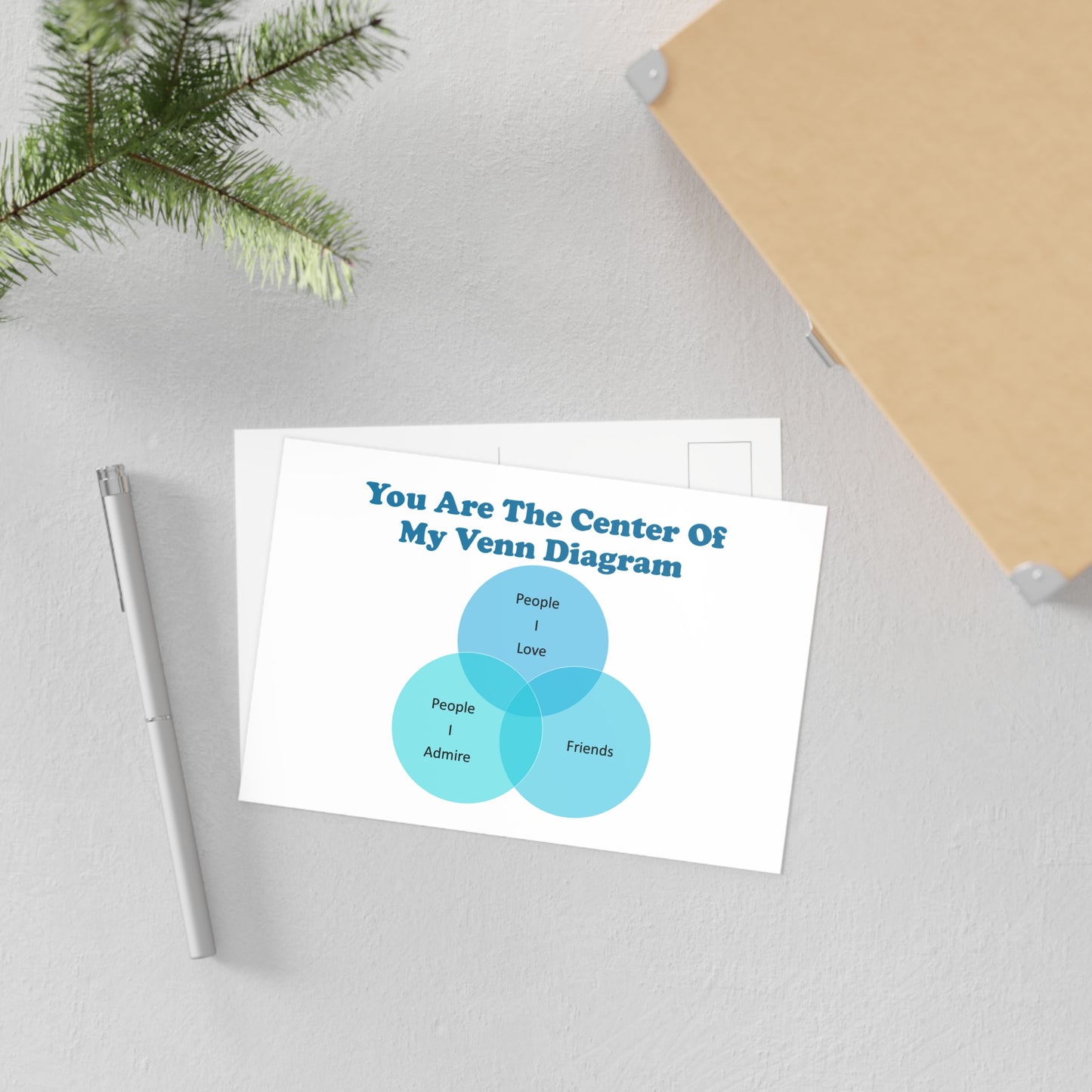 You Are The Center Of My Venn Diagram Blue Fine Art Postcards