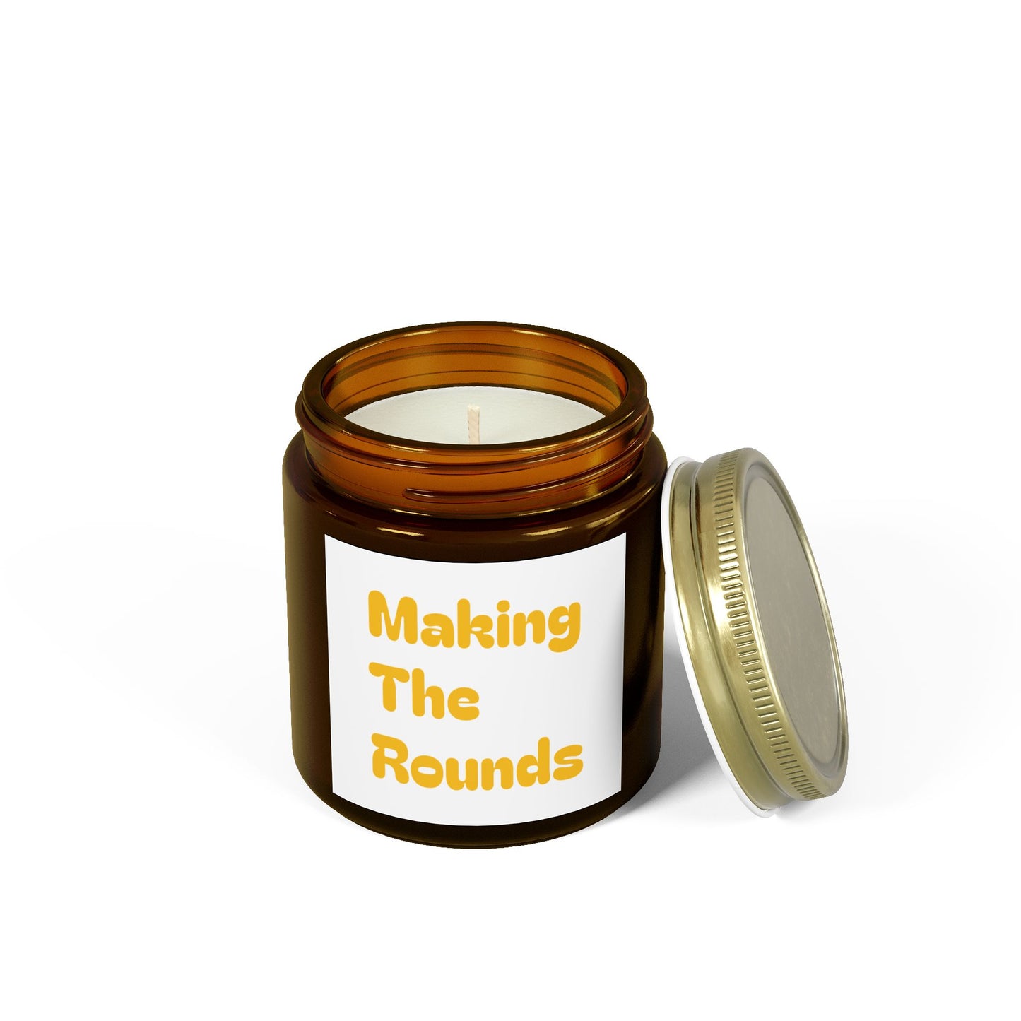 Making The Rounds Yellow Scented Candles, Coconut Apricot Wax (4oz, 9oz)