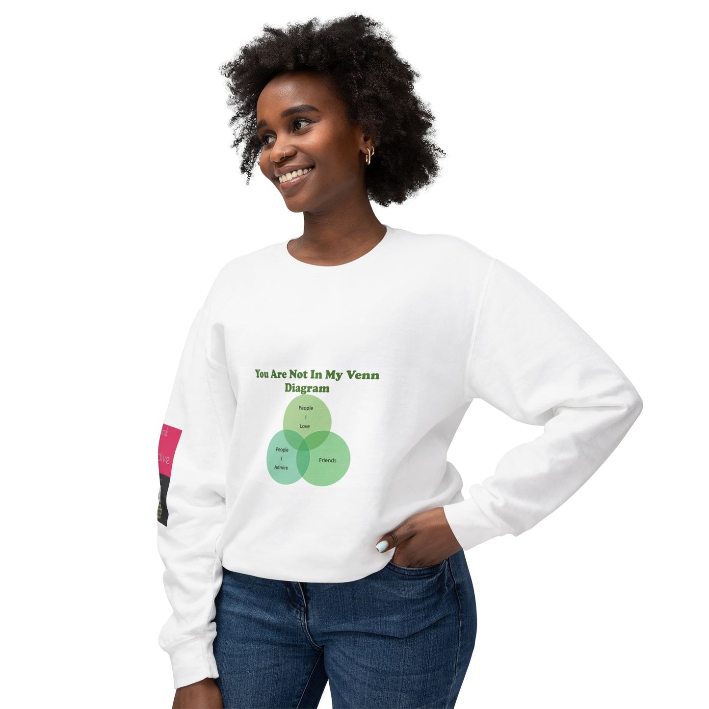 You Are Not In My Venn Diagram Green Unisex Lightweight Crewneck Sweatshirt