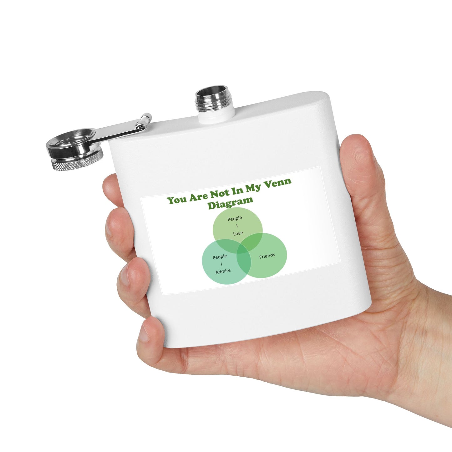 Funny Venn Diagram Stainless Steel Flask – "You Are Not In My Venn Diagram" 6oz