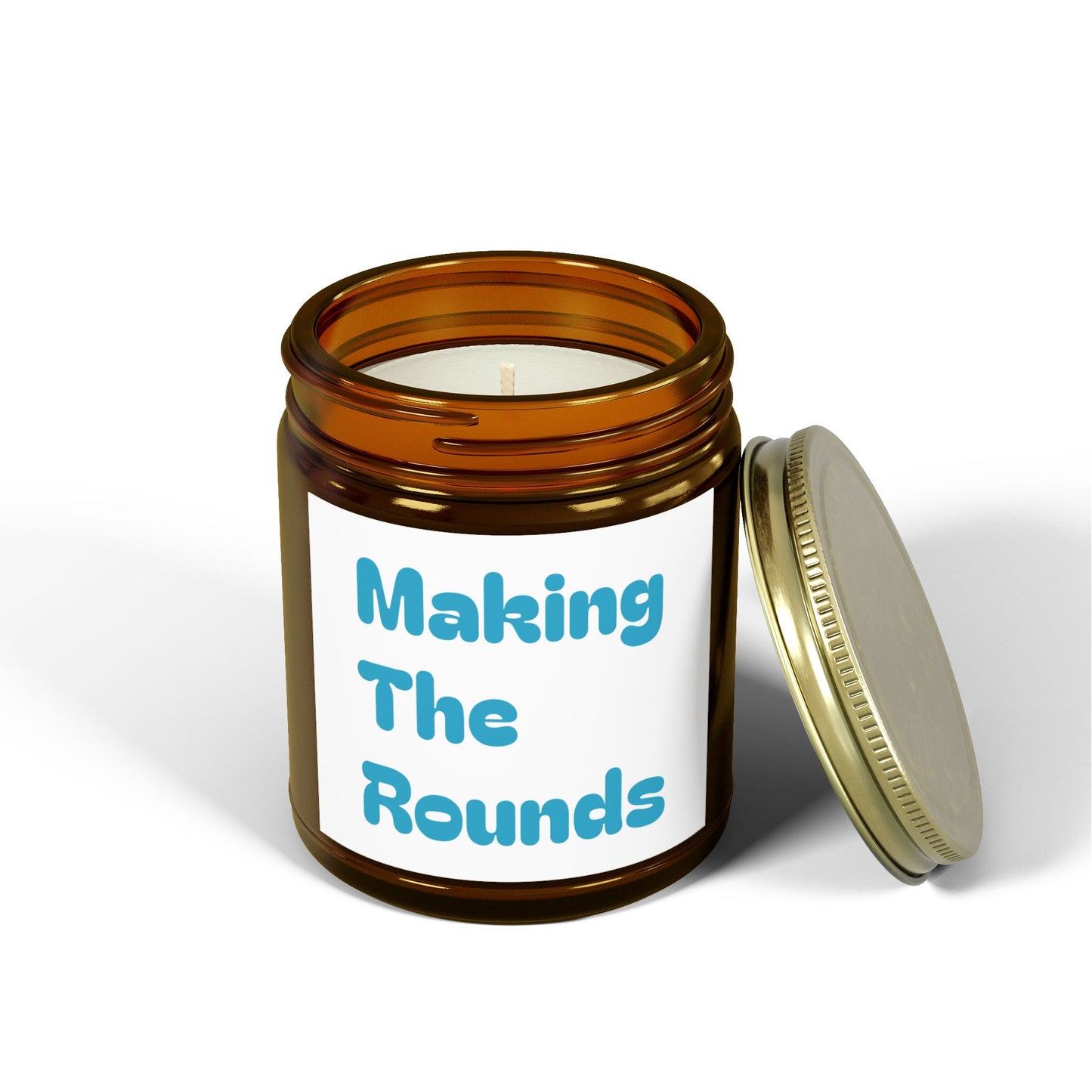 Making The Rounds Blue Scented Candles, Coconut Apricot Wax (4oz, 9oz)