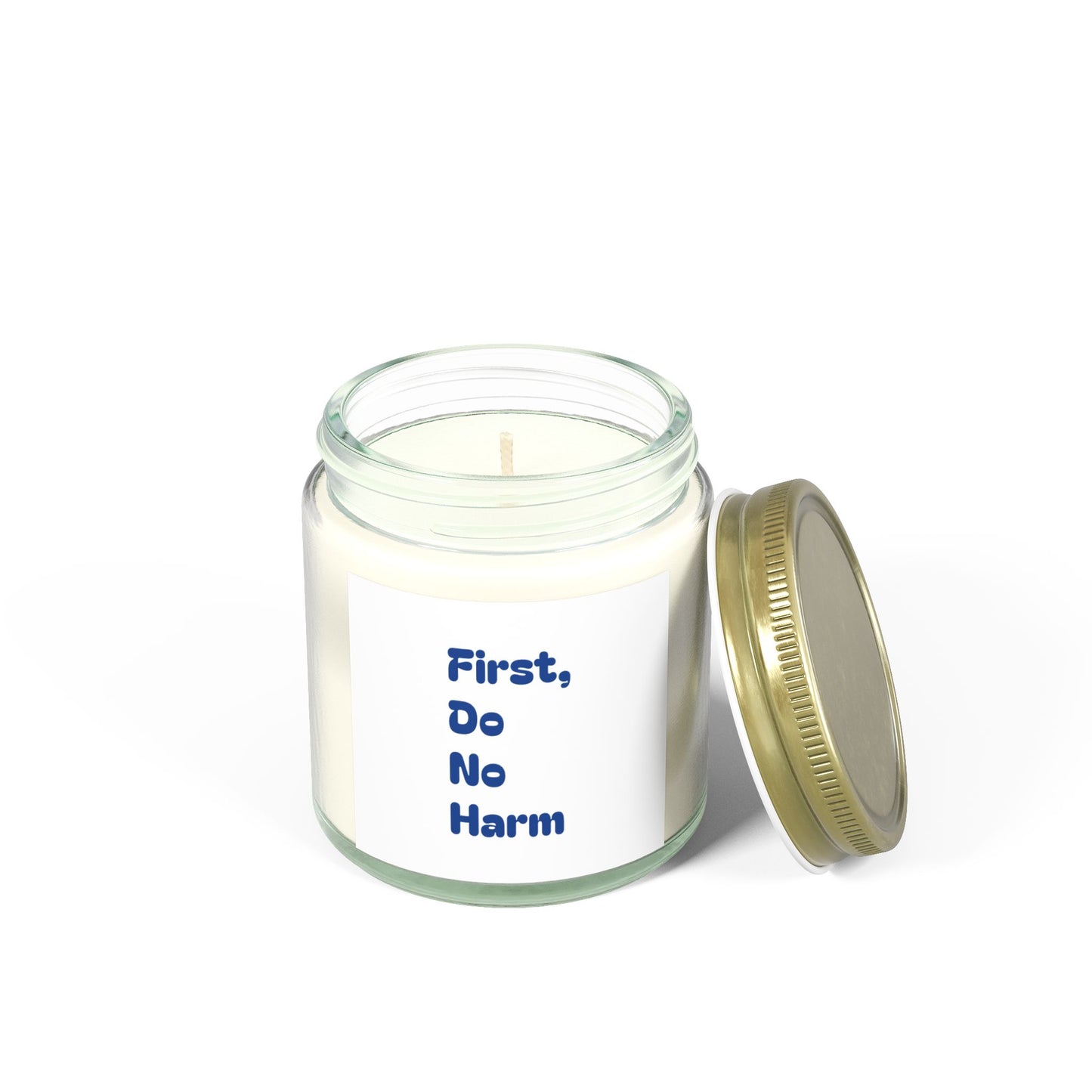 First Do No Harm Dark Blue Scented Candles, Coconut Apricot Wax (4oz, 9oz)