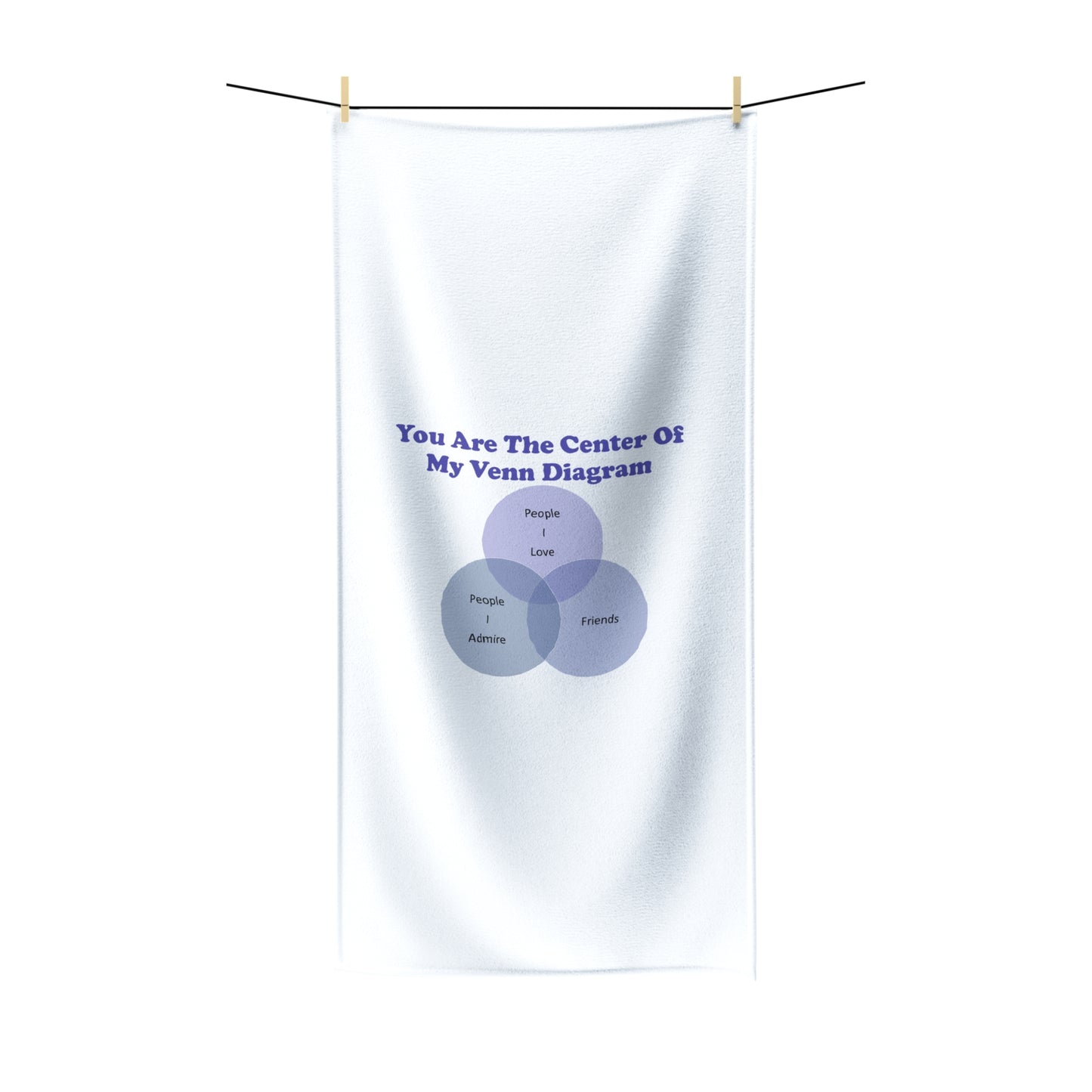 You Are The Center Of My Venn Diagram Purple Polycotton Towel