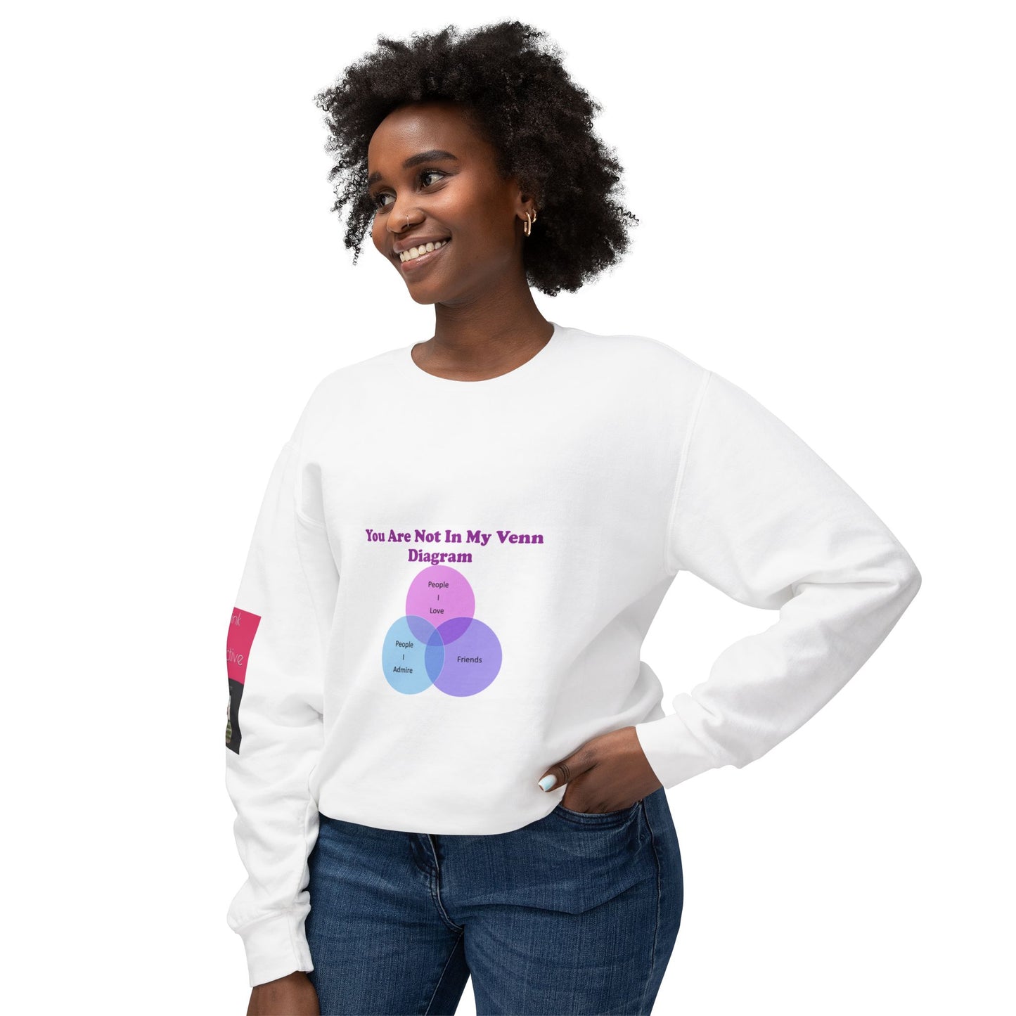 You Are Not In My Venn Diagram Unisex blue / purple Lightweight Crewneck Sweatshirt