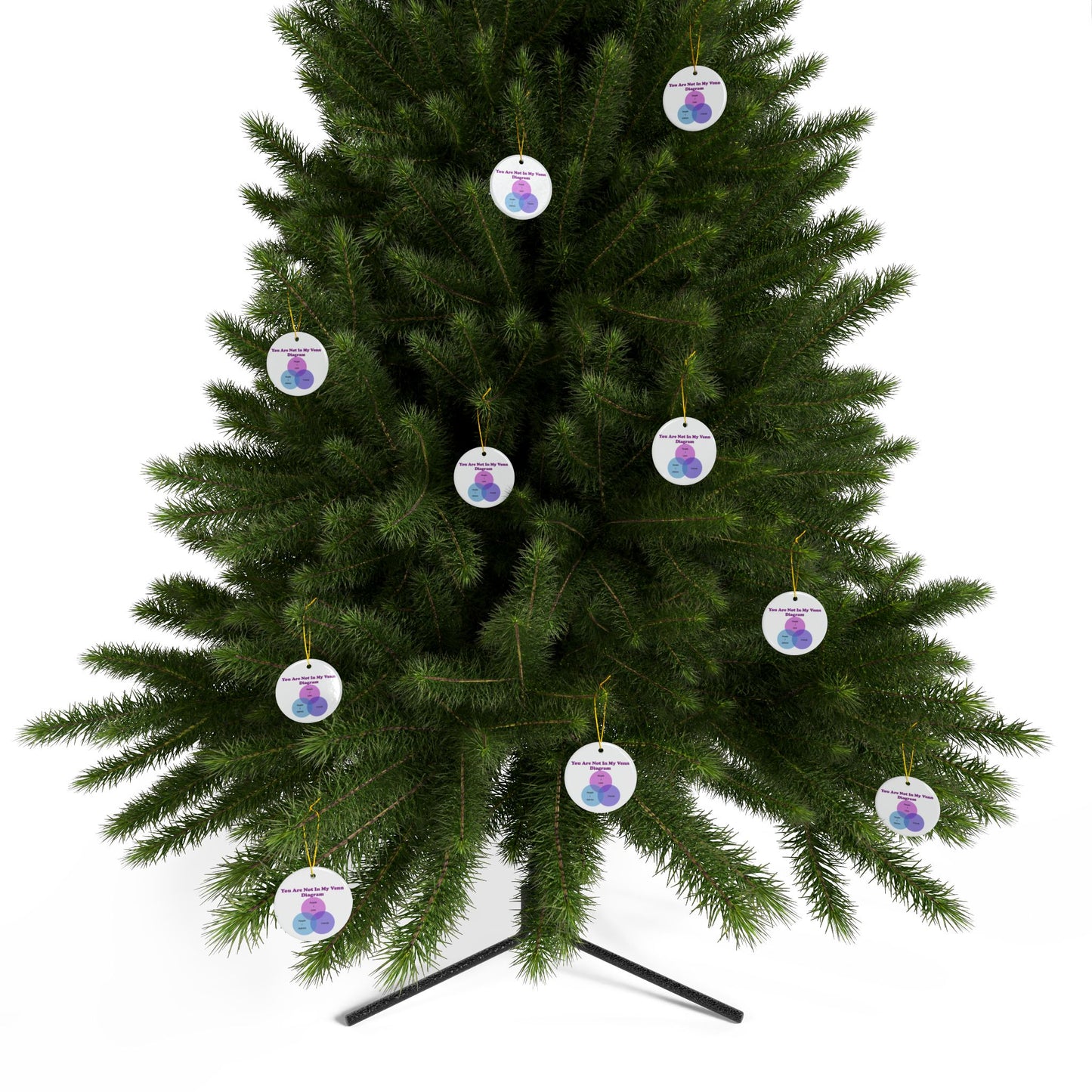 You Are Not In My Venn Diagram Blue / Purple Ceramic Ornaments, 2-Side Print, (1pc, 3pcs, 5pcs, 10pcs)