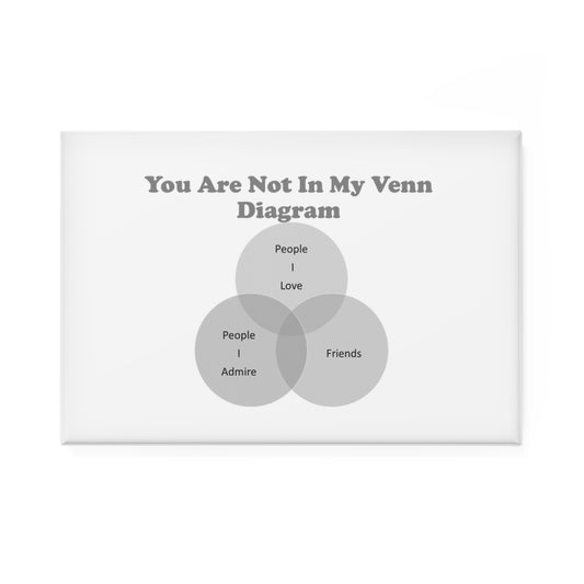 You Are Not In My Venn Diagram black / grey Button Magnet, Rectangle (1 & 10 pcs)