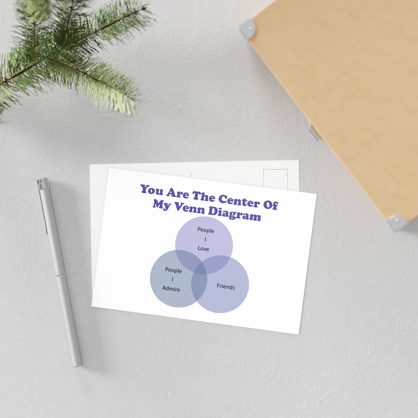 You Are The Center Of My Venn Diagram Purple Art Postcards