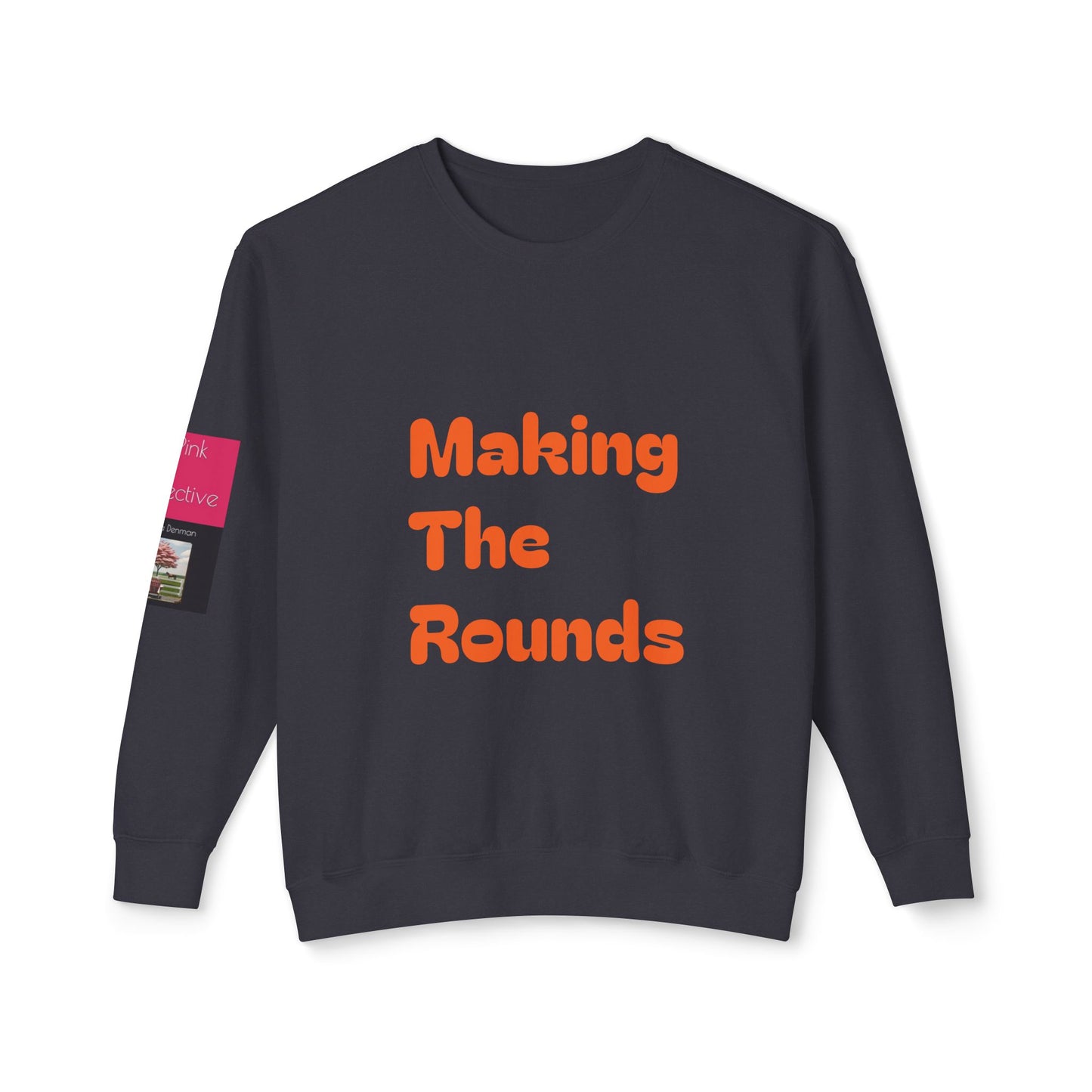 Making The Rounds Orange Unisex Lightweight Crewneck Sweatshirt