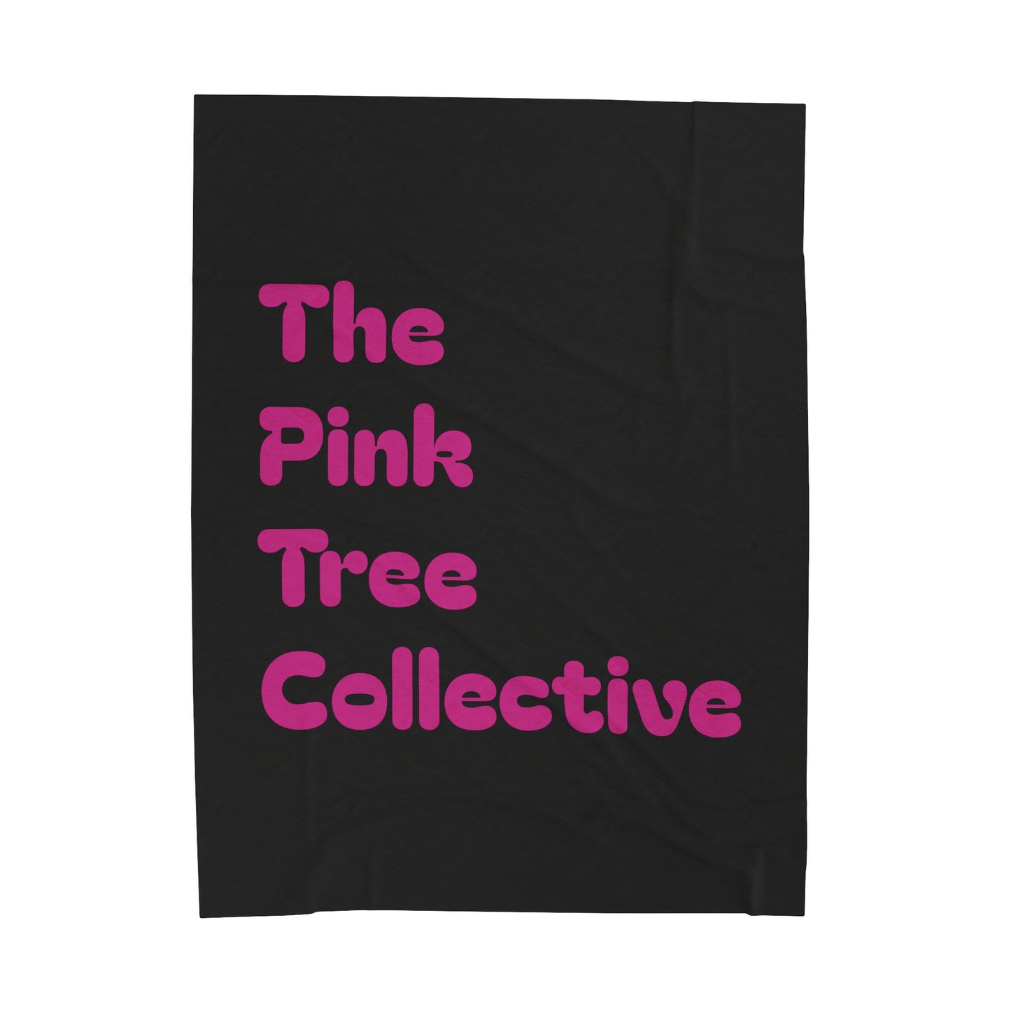 The Pink Tree Collective Black with Pink Velveteen Plush Blanket