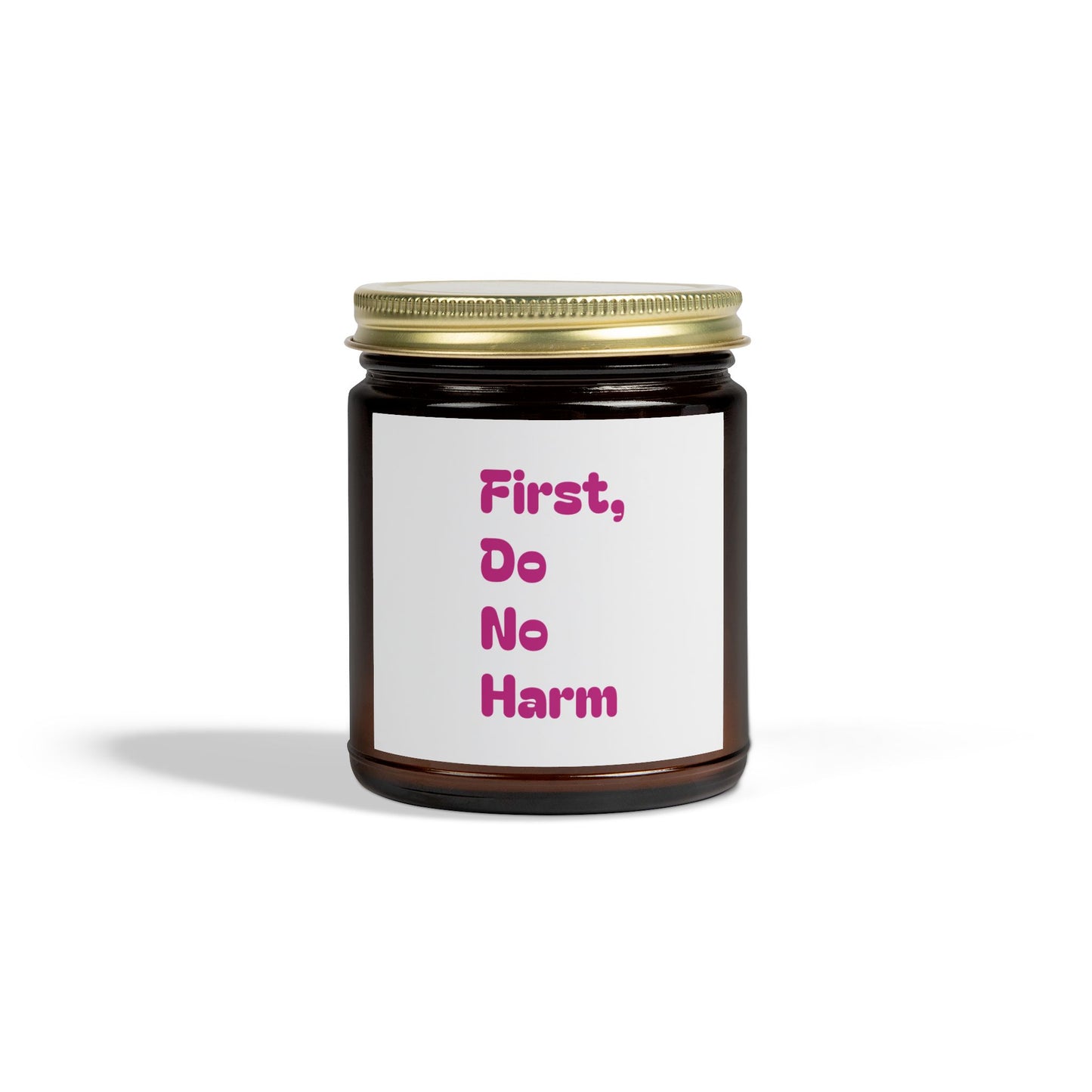 First Do No Harm Pink Scented Candles, Coconut Apricot Wax (4oz, 9oz)