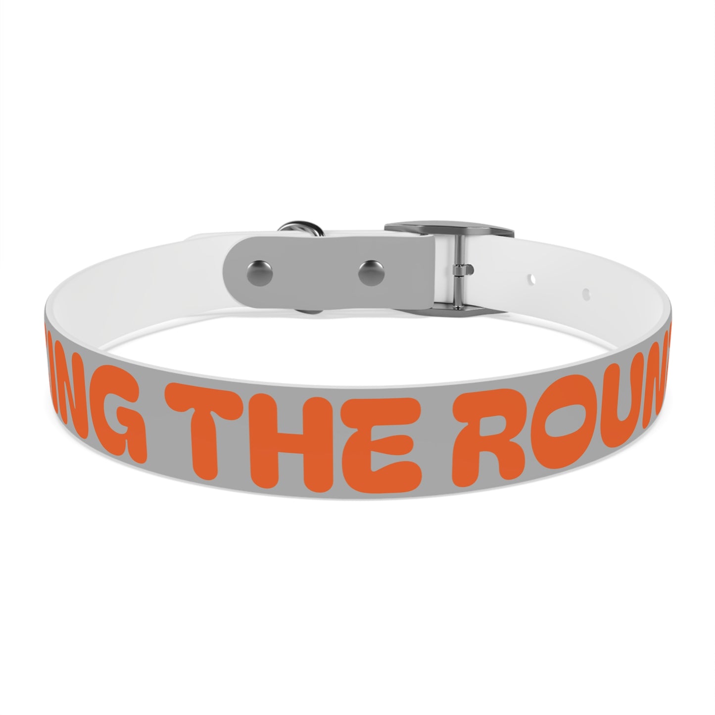 Making The Rounds Grey with Orange Dog Collar