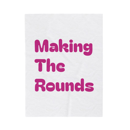 Making The Rounds Pink Velveteen Plush Blanket