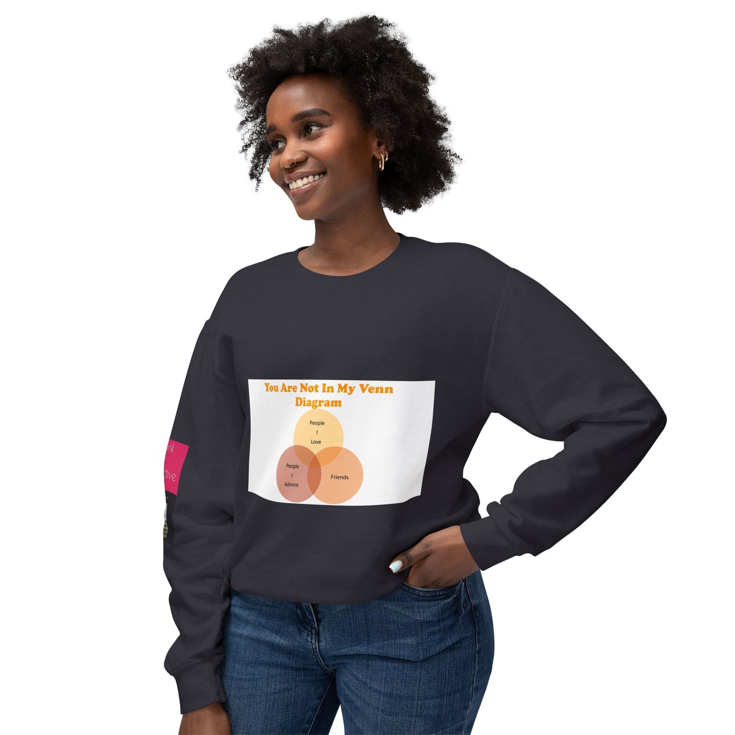 You Are Not In My Venn Diagram Orange Unisex Lightweight Crewneck Sweatshirt