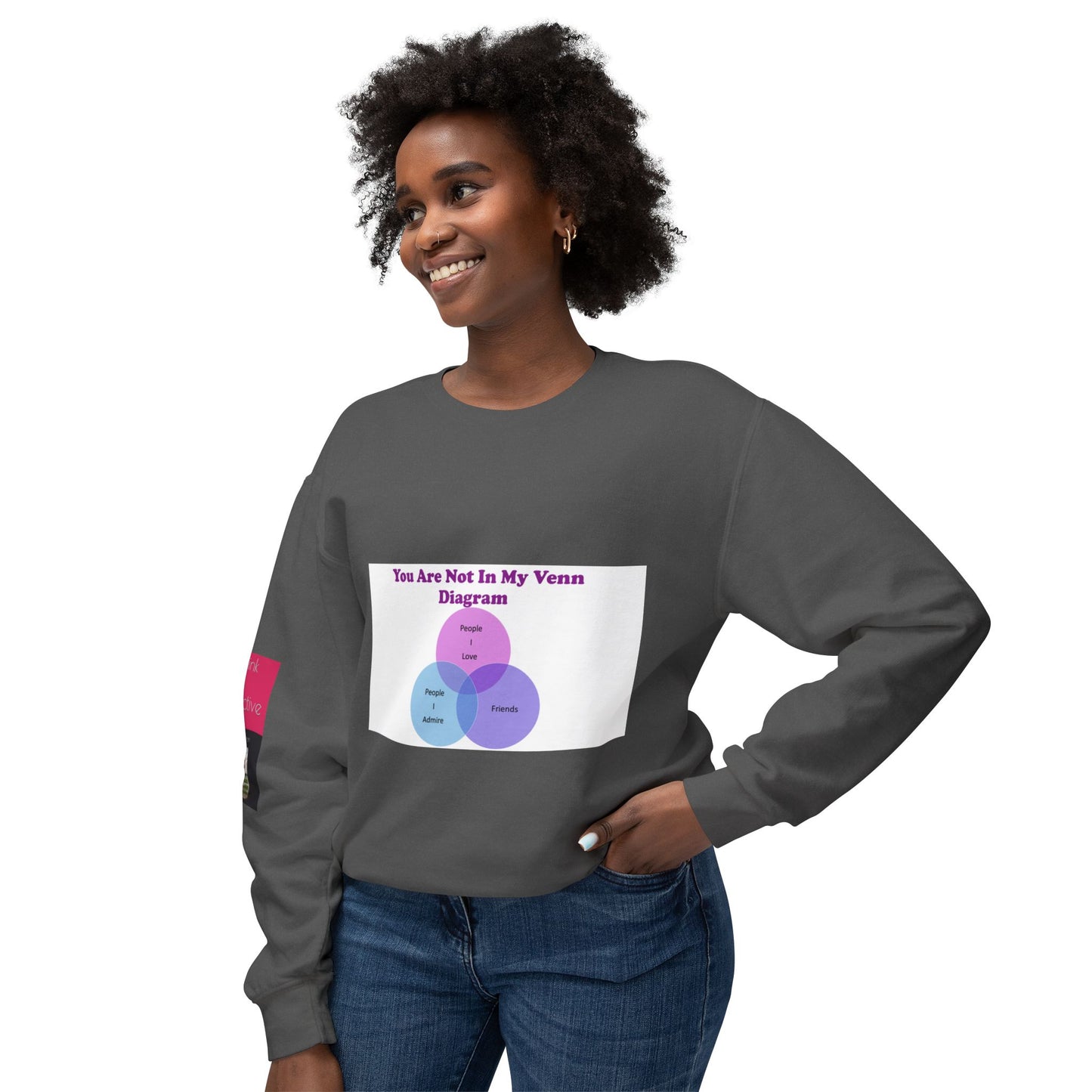 You Are Not In My Venn Diagram Unisex blue / purple Lightweight Crewneck Sweatshirt