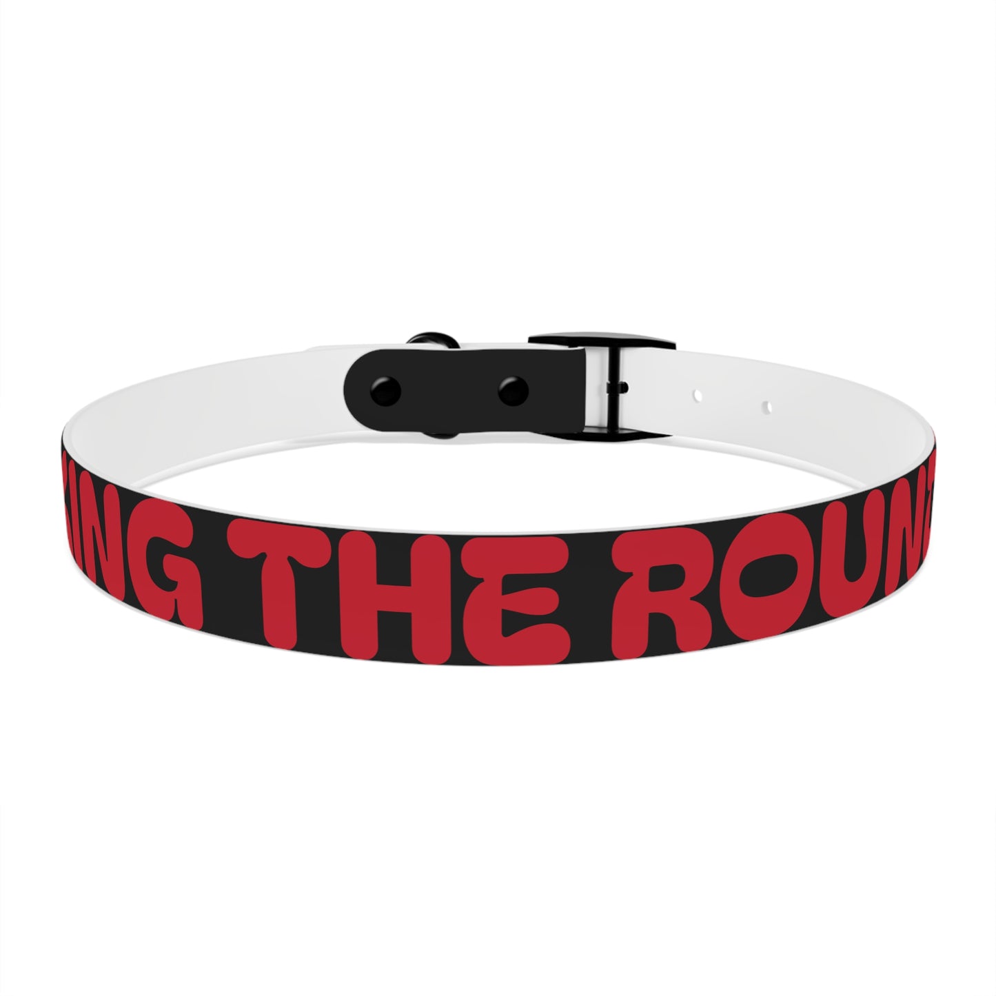 Making The Rounds Black with Red Dog Collar