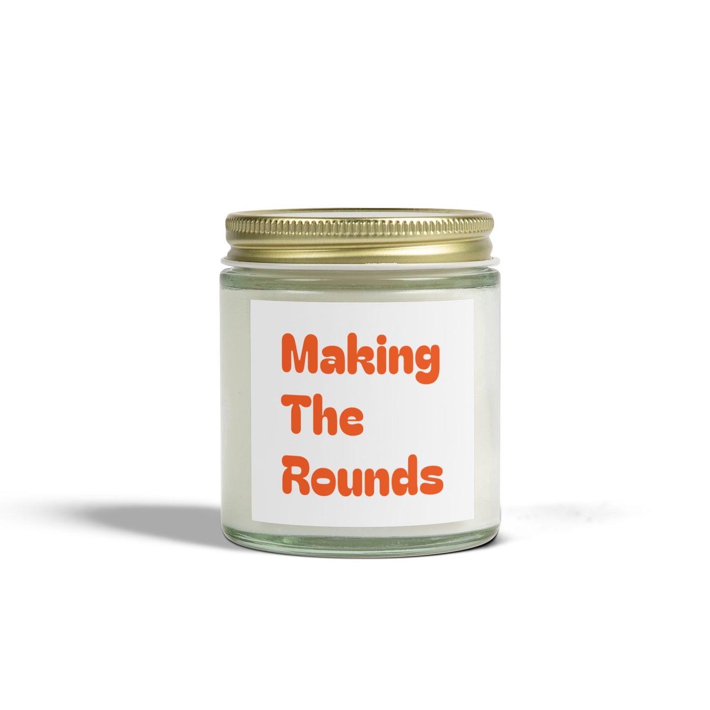 Making The Rounds Orange Scented Candles, Coconut Apricot Wax (4oz, 9oz)