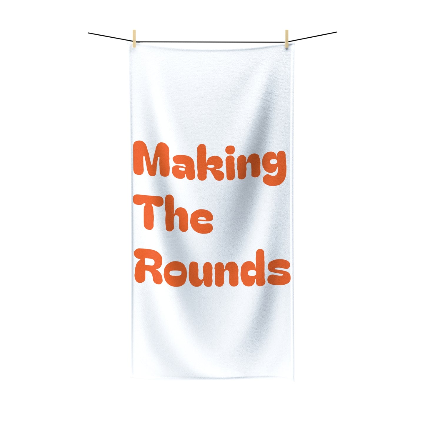 Making The Rounds Orange Polycotton Towel