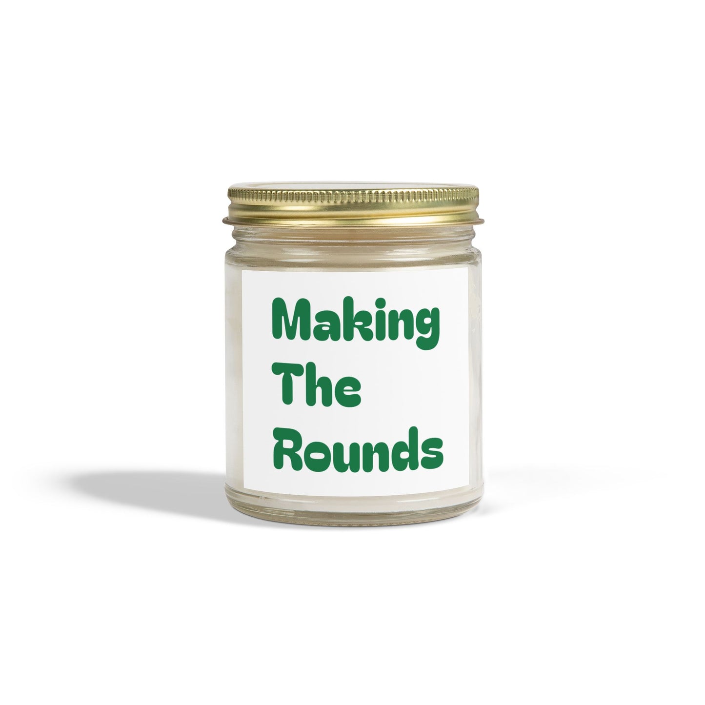 Making The Rounds Green Scented Candles, Coconut Apricot Wax (4oz, 9oz)