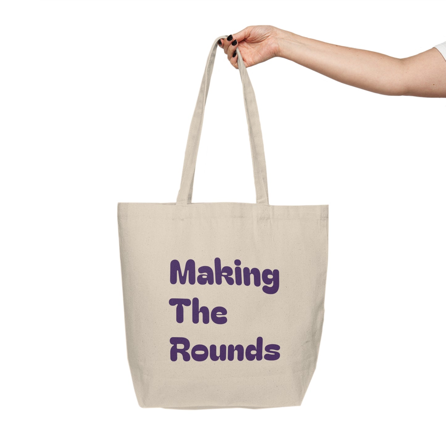 Making The Rounds [Purple] Canvas Shopping Tote