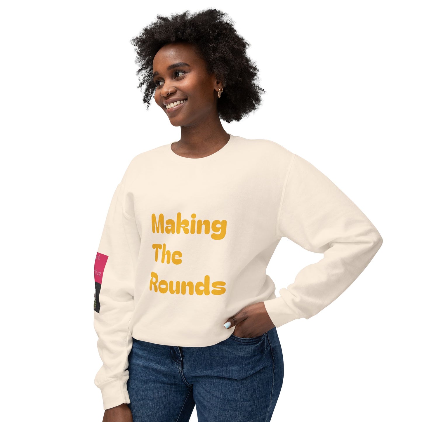 Making The Rounds Yellow Unisex Lightweight Crewneck Sweatshirt