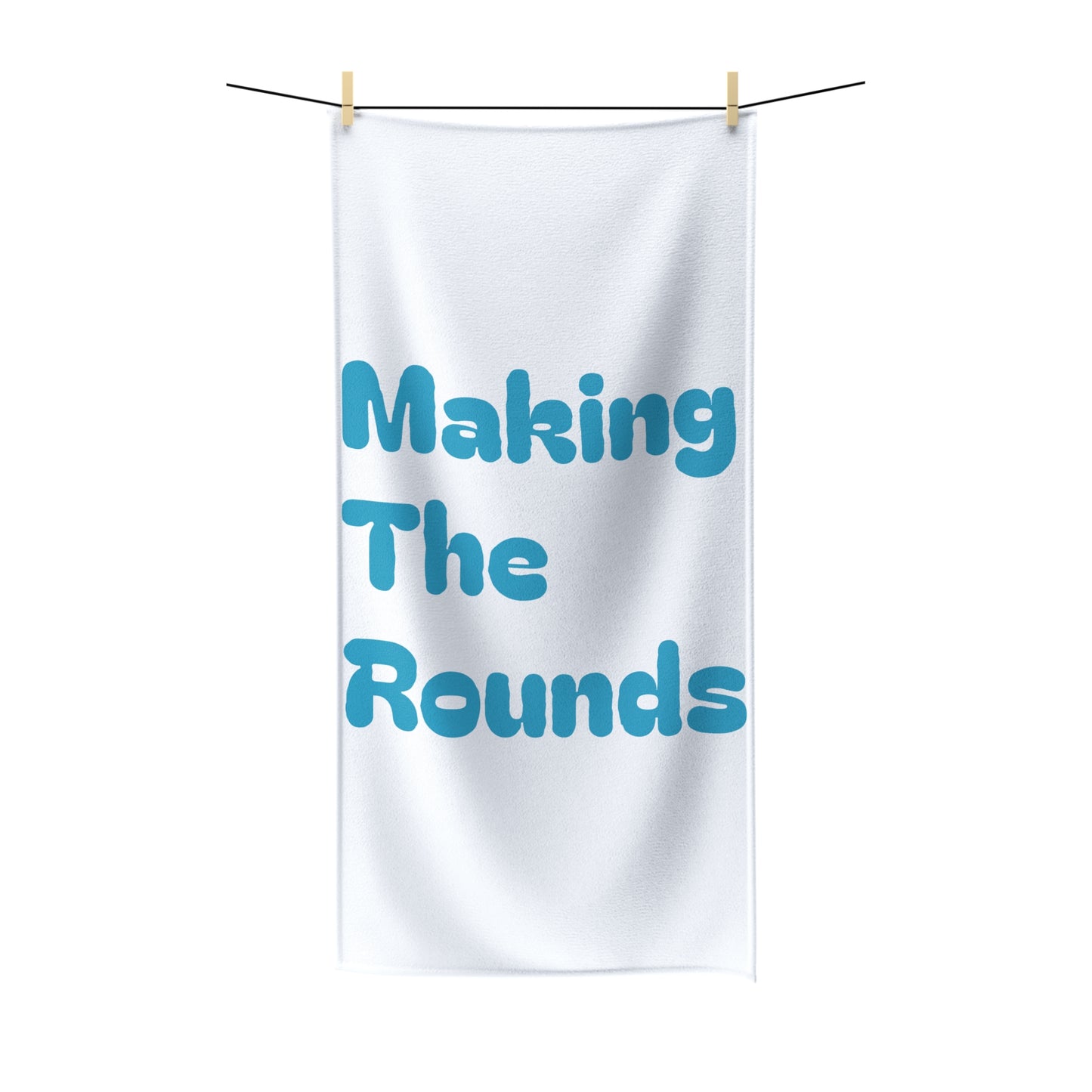 Making The Rounds Blue Polycotton Towel