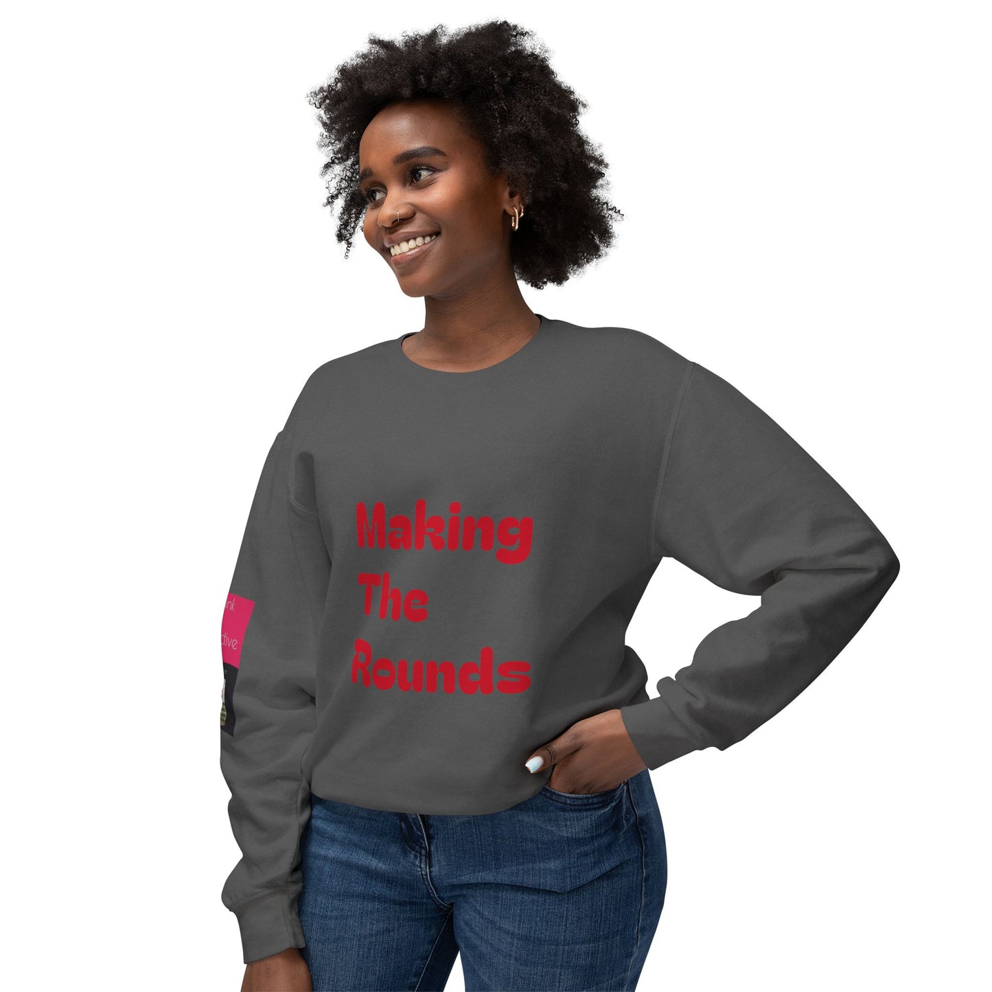 Making The Rounds Red Unisex Lightweight Crewneck Sweatshirt