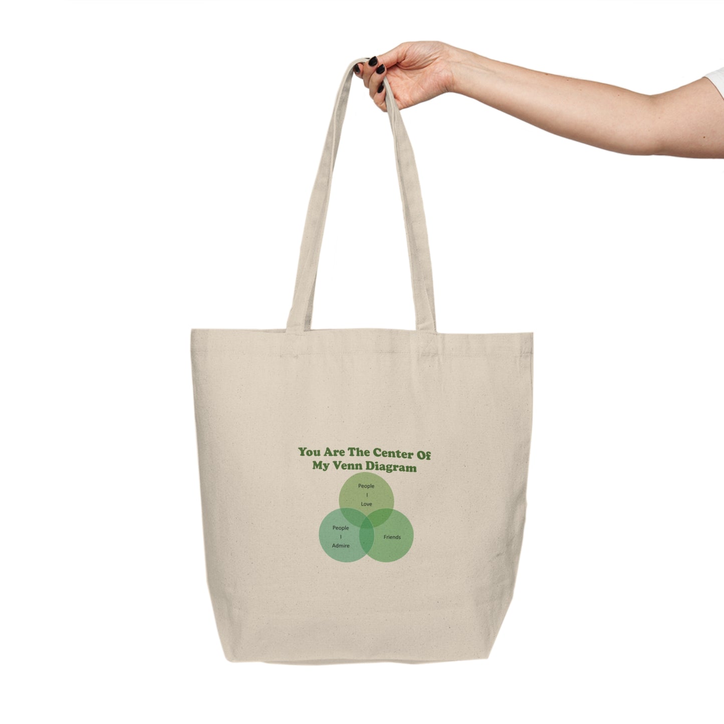 You Are The Center Of My Venn Diagram [Green] Canvas Shopping Tote