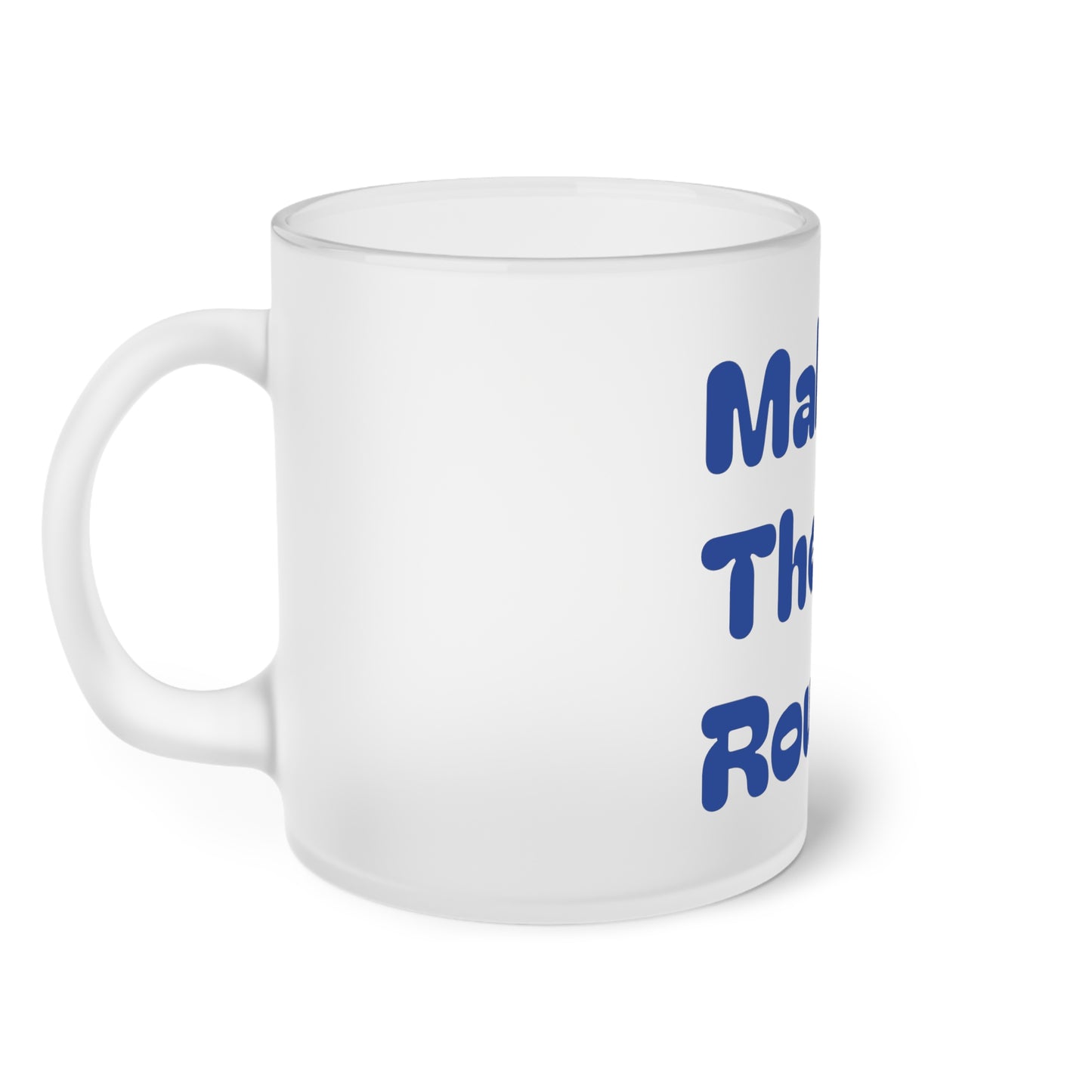 Making The Rounds [Dark Blue] Frosted Glass Mug